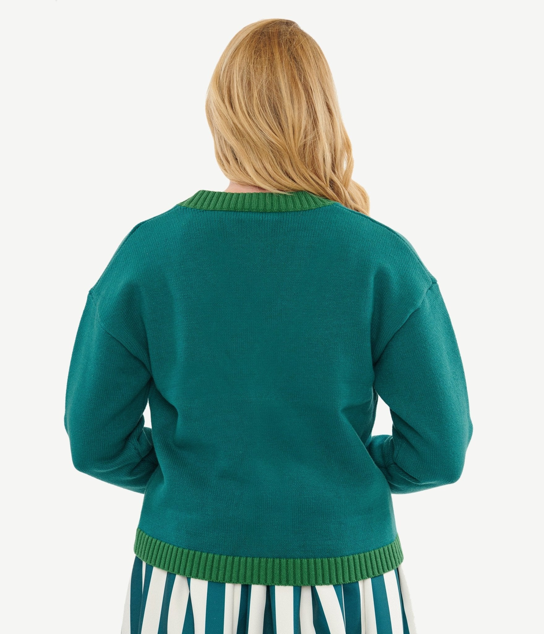 Tim Burton's The Nightmare Before Christmas Teal Cardigan - Unique Vintage Deadly Nightshade Jacket | Halloween Cosplay, Christmas Party Outfit, Gothic Fashion