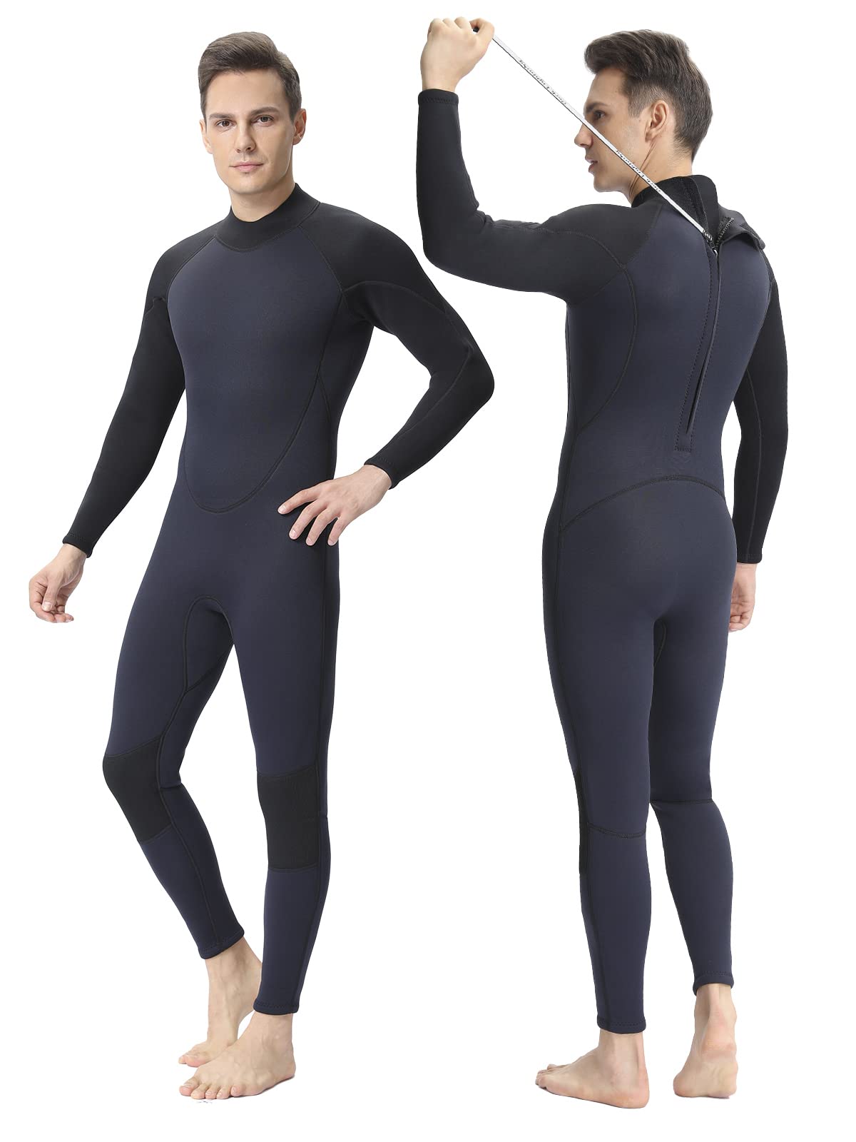 FLEXEL One Piece Full Body Wetsuit for Men & Women - 3mm/3/2mm/5/4mm Neoprene Thermal Swimsuits - Cold Water Diving, Surfing, Swimming & Snorkeling Gear - Perfect for Ocean Adventures, Water Sports & Winter Swimming