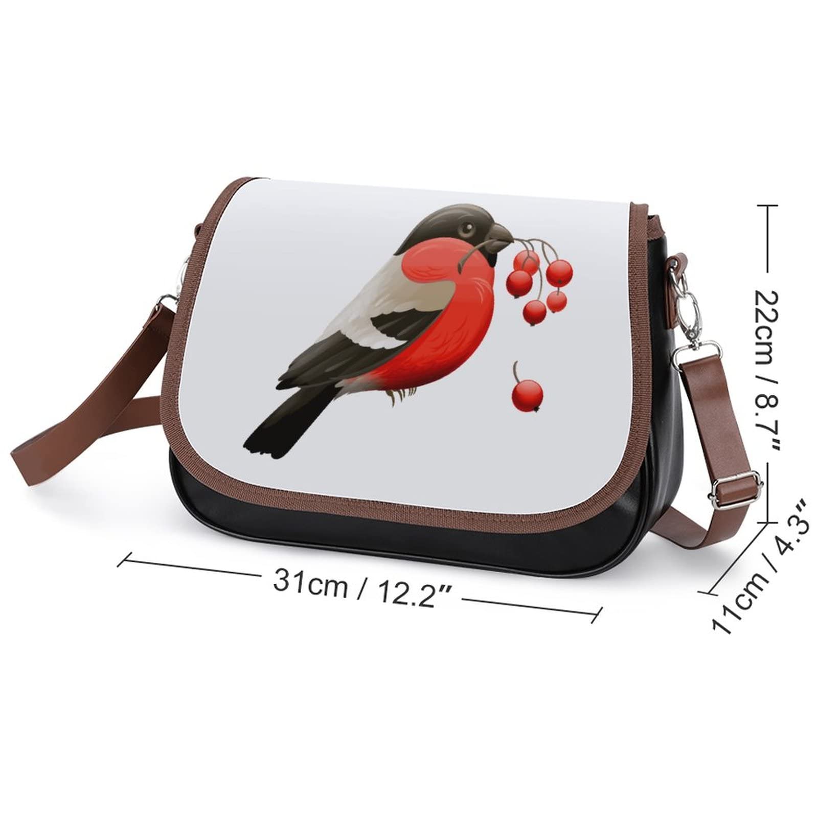 Stylish Women's Crossbody Bags - Genuine Leather Shoulder Bags for Everyday Use | Classic City Satchel & Hobo Purse with Robin Bird Design | Perfect for Work, Travel & Casual Outings