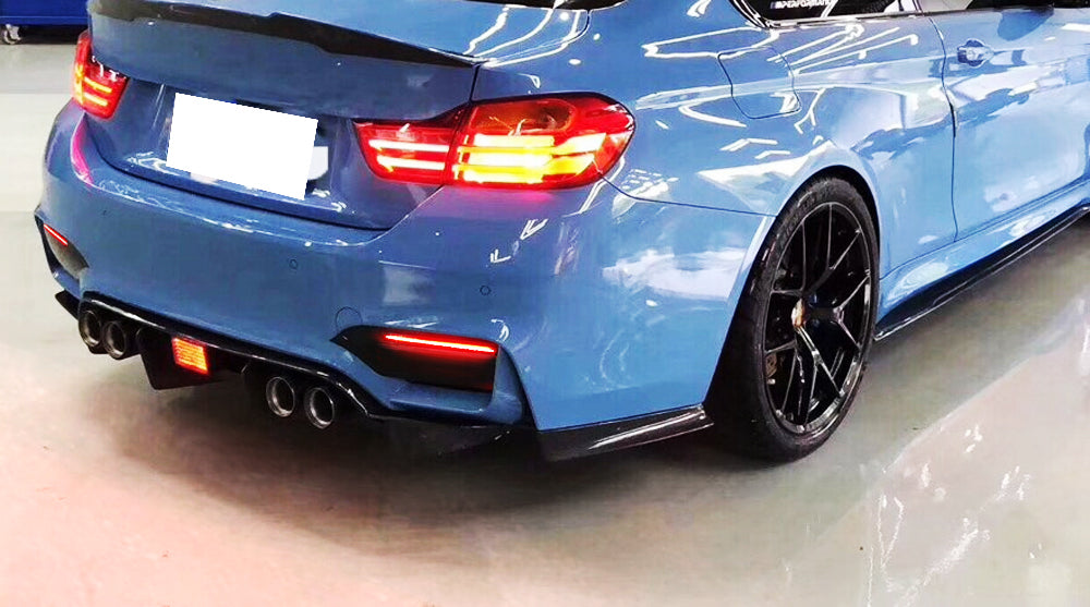 BMW F30 3 Series M Bumper Clear Lens Full LED Strip Rear Bumper Reflector Lights - Bright Safety Lights for Night Driving & Custom Car Styling