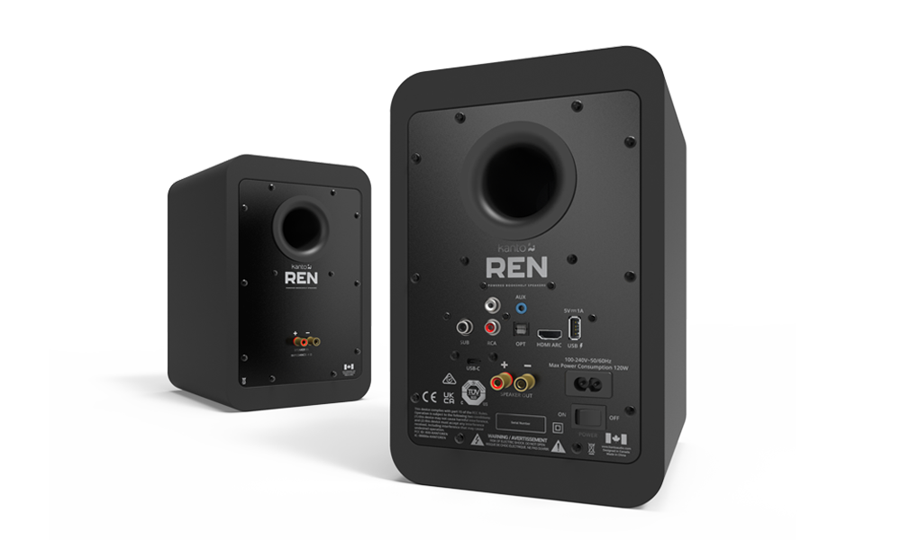 Kanto REN Powered Speakers - Premium Bookshelf Speakers with Built-in Amplifier for Home Audio, Gaming & Music | High-Quality Sound for Desktop, Studio & Entertainment Systems