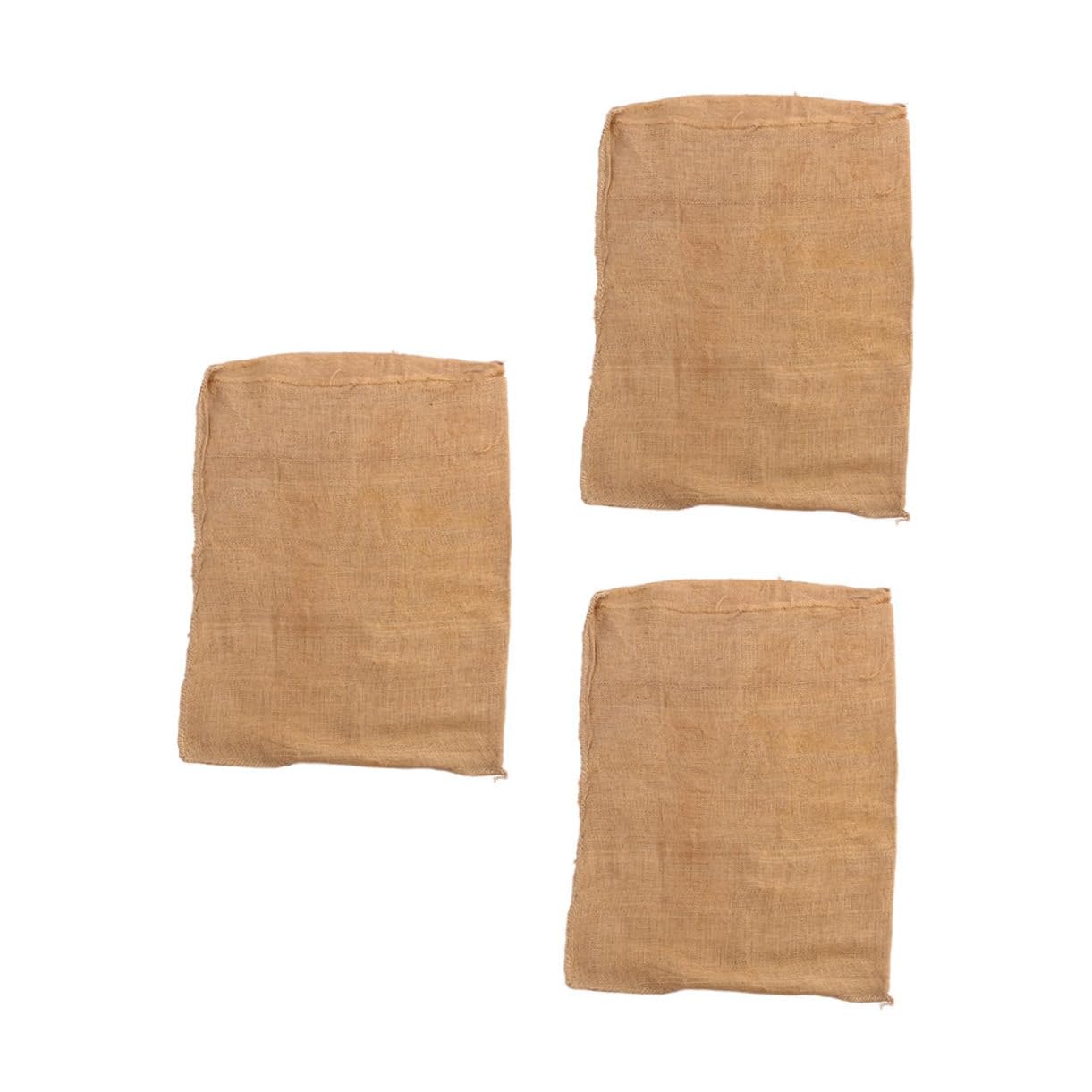 3-Pack Vintage Burlap Garden Bags - Reusable Mesh Produce Storage Bags for Vegetables, Potatoes, Nuts & Food | Eco-Friendly Woven Muslin Fabric | Perfect for Farmers Market, Grocery Shopping & Kitchen Organization