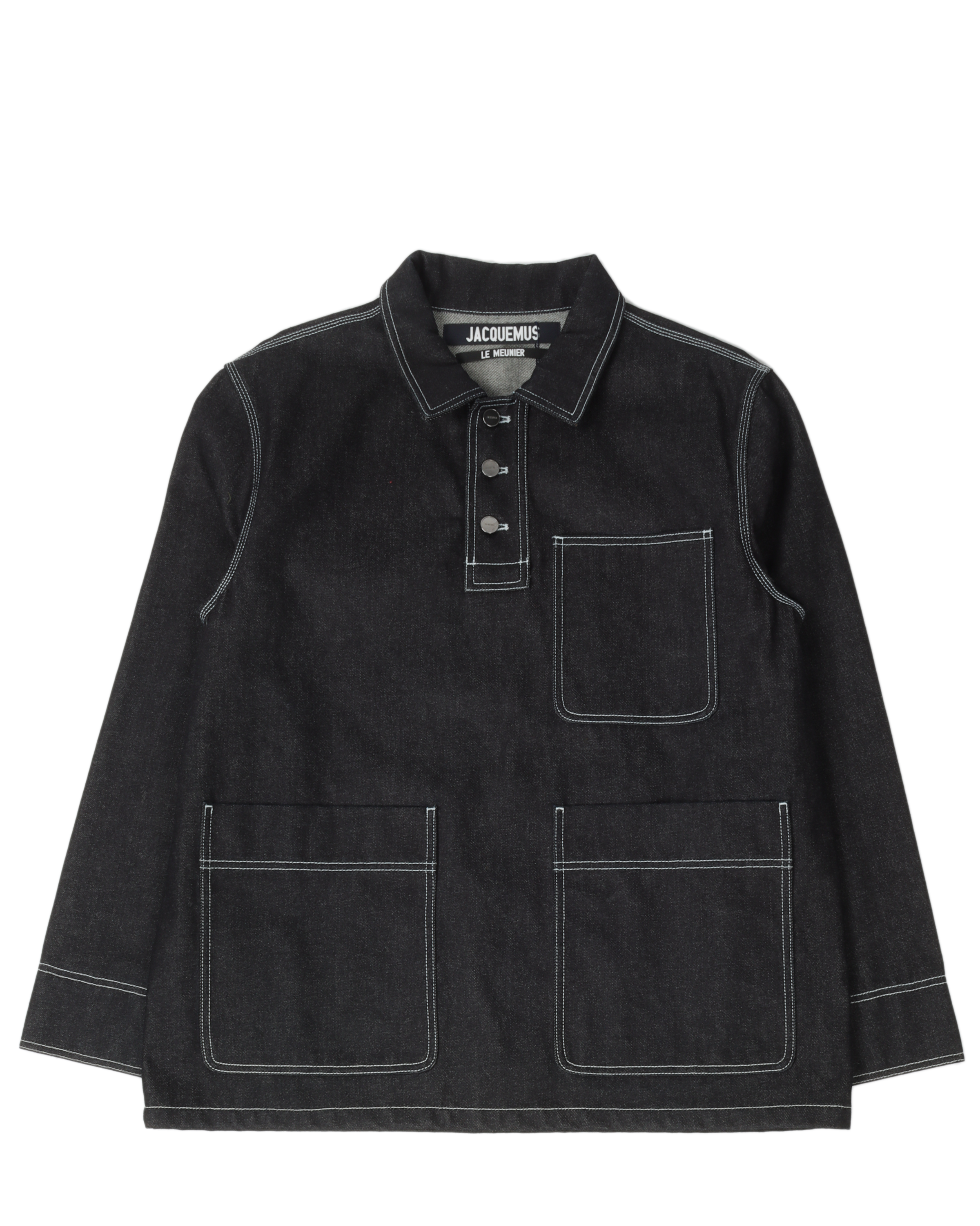 Le Meunier Denim Overshirt Jacket for Men - Vintage Washed Denim Shacket with Button Front | Perfect for Casual Outfits, Layering & Outdoor Adventures
