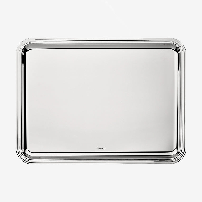 Christofle Albi Rectangular Silver Plated Serving Tray - Elegant Home Decor & Luxury Gift for Dining, Entertaining & Wedding Parties