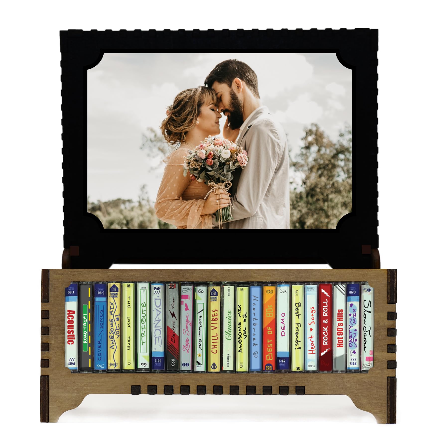 Personalized Cassette Tape Music Box with Custom Label & Photo - Vintage Retro Gift for Music Lovers, Birthday, Anniversary, Wedding