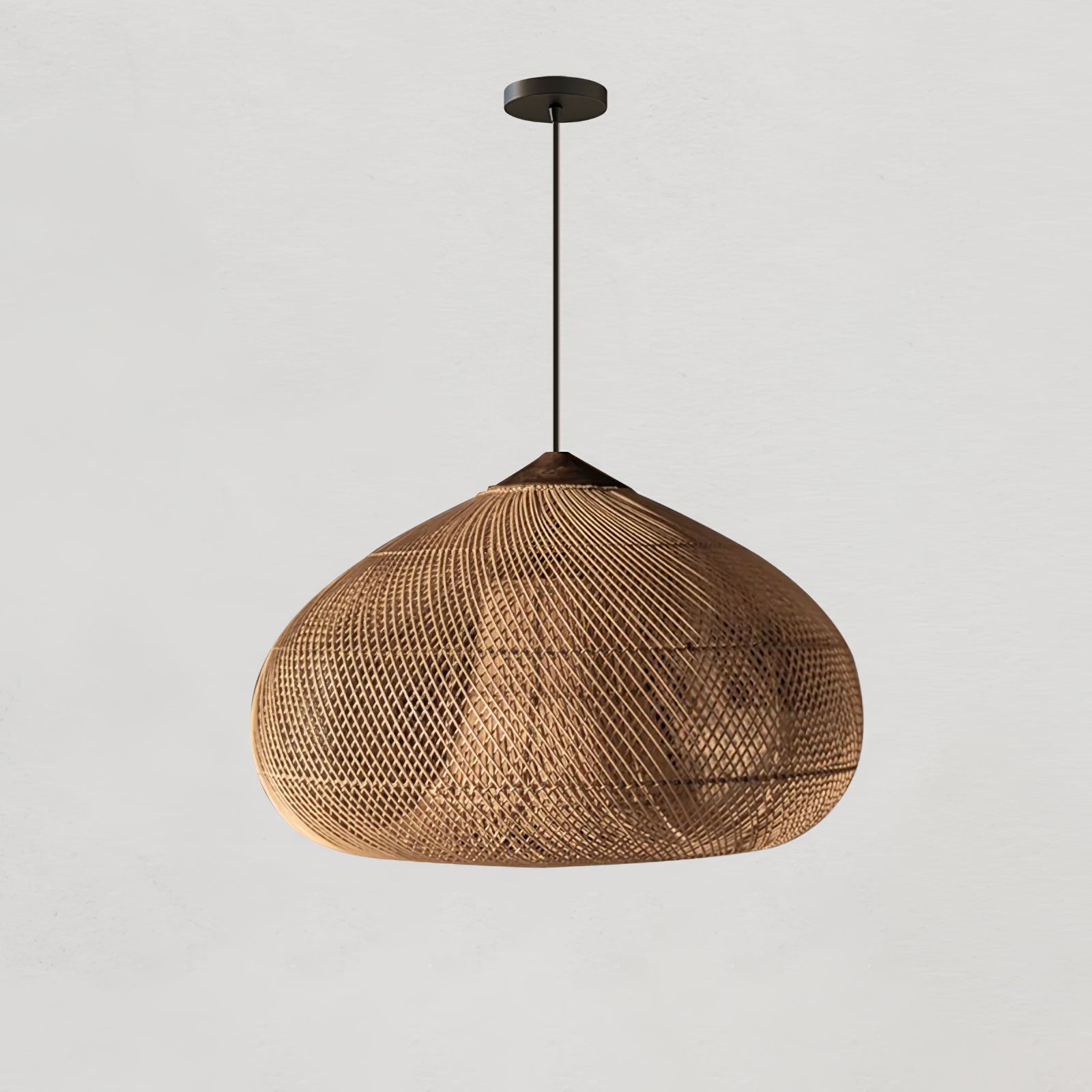 Handwoven Rattan Pendant Light - Natural Boho Ceiling Lighting Fixture for Bedroom, Living Room & Patio Decor