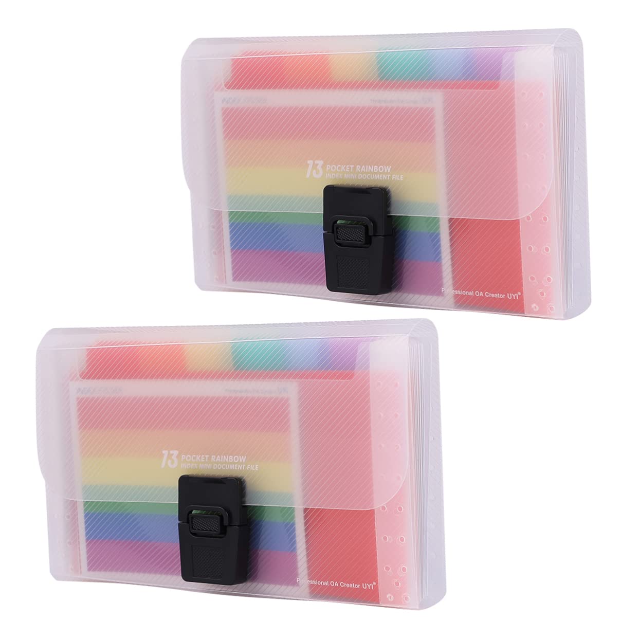 Gogogmee 2-Pack Expanding File Folders - Plastic Accordion Organizer for Documents, Cards & Office Supplies | Portable Expanding Wallet for Students, Professionals & Home Office Organization