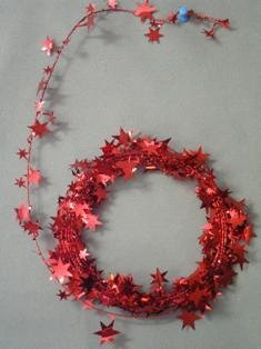 18ft Red Star Wire Garland for Christmas Tree Decorations, Holiday Party, Home & Outdoor Decor - Premium LED Lighted String for Festive Celebrations