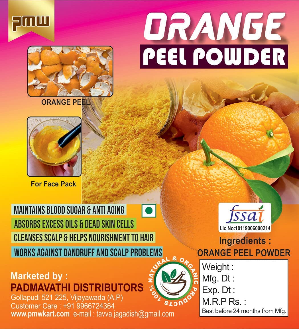 PMW - Organic Lemon Peel Powder & Orange Peel Powder for Skin Brightening & Glow - 100g + 100g Combo Pack - Natural Face Mask & Exfoliator for Acne, Dark Spots & Even Skin Tone - DIY Beauty & Ayurvedic Skincare