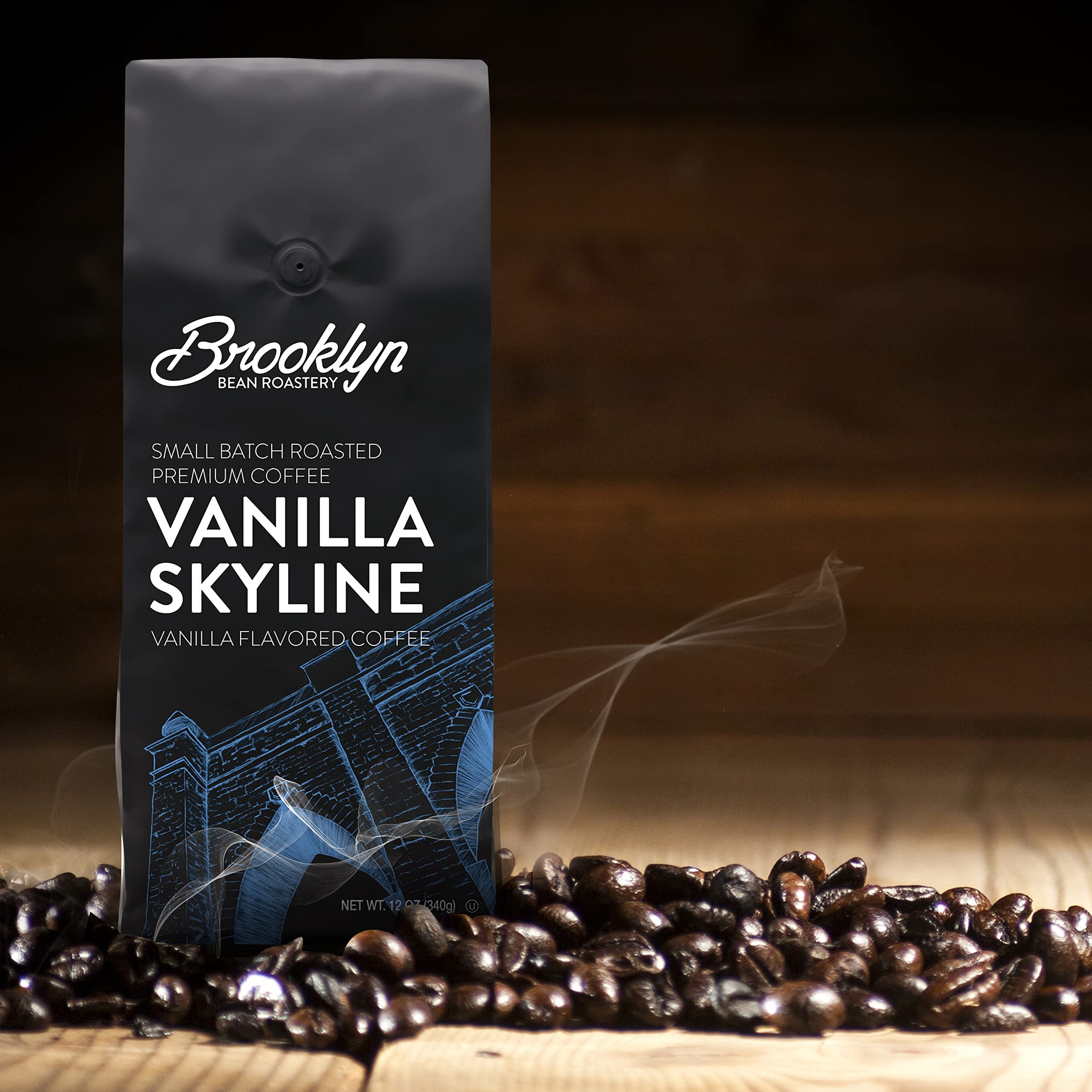 Brooklyn Beans Ground Coffee Variety Pack - Light, Medium, Dark Roast & Flavored Coffee (12oz Bags, 6-Pack) - Perfect for Home Brewing, Office Use & Gifts