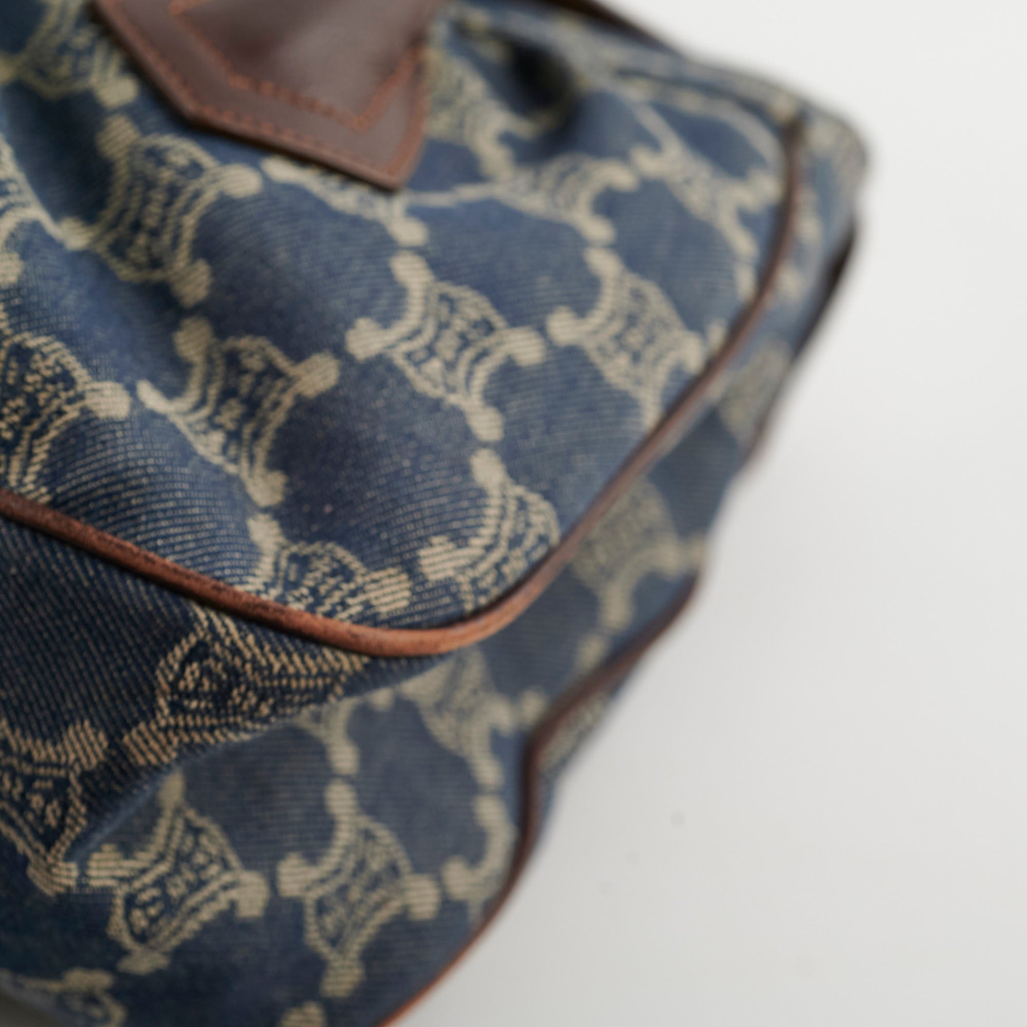 Vintage Celine Denim Shoulder Bag for Women - 90s Retro Designer Handbag - Perfect for Casual Outings, Travel & Daily Use