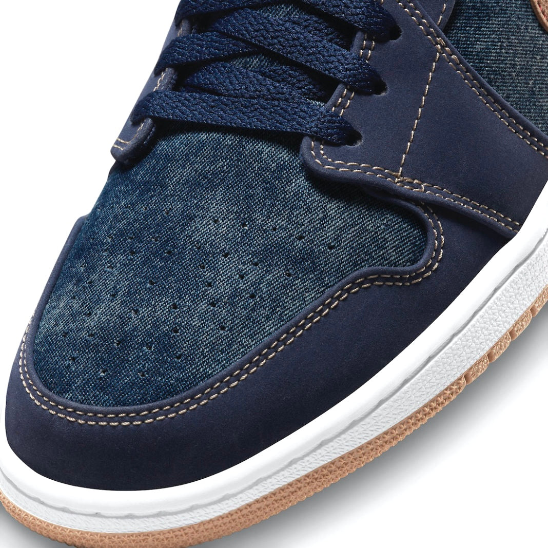 Air Jordan 1 Low SE Sneakers - Denim Grey Men's Basketball Shoes for Casual Wear & Street Style