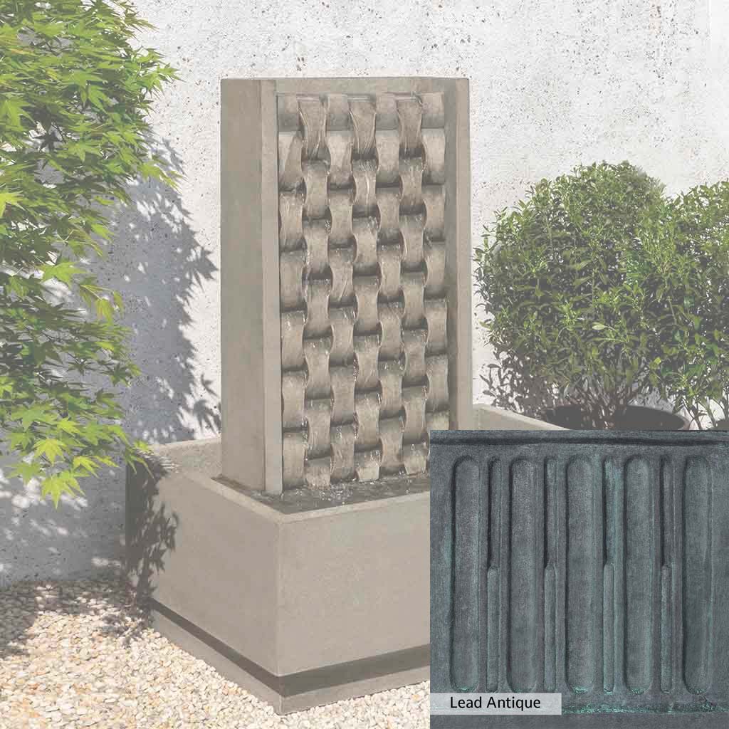 Campania International M Weave Outdoor Garden Fountain - Classic Woven Design for Patio, Yard, and Landscape Decor - Perfect for Relaxing Garden Ambiance