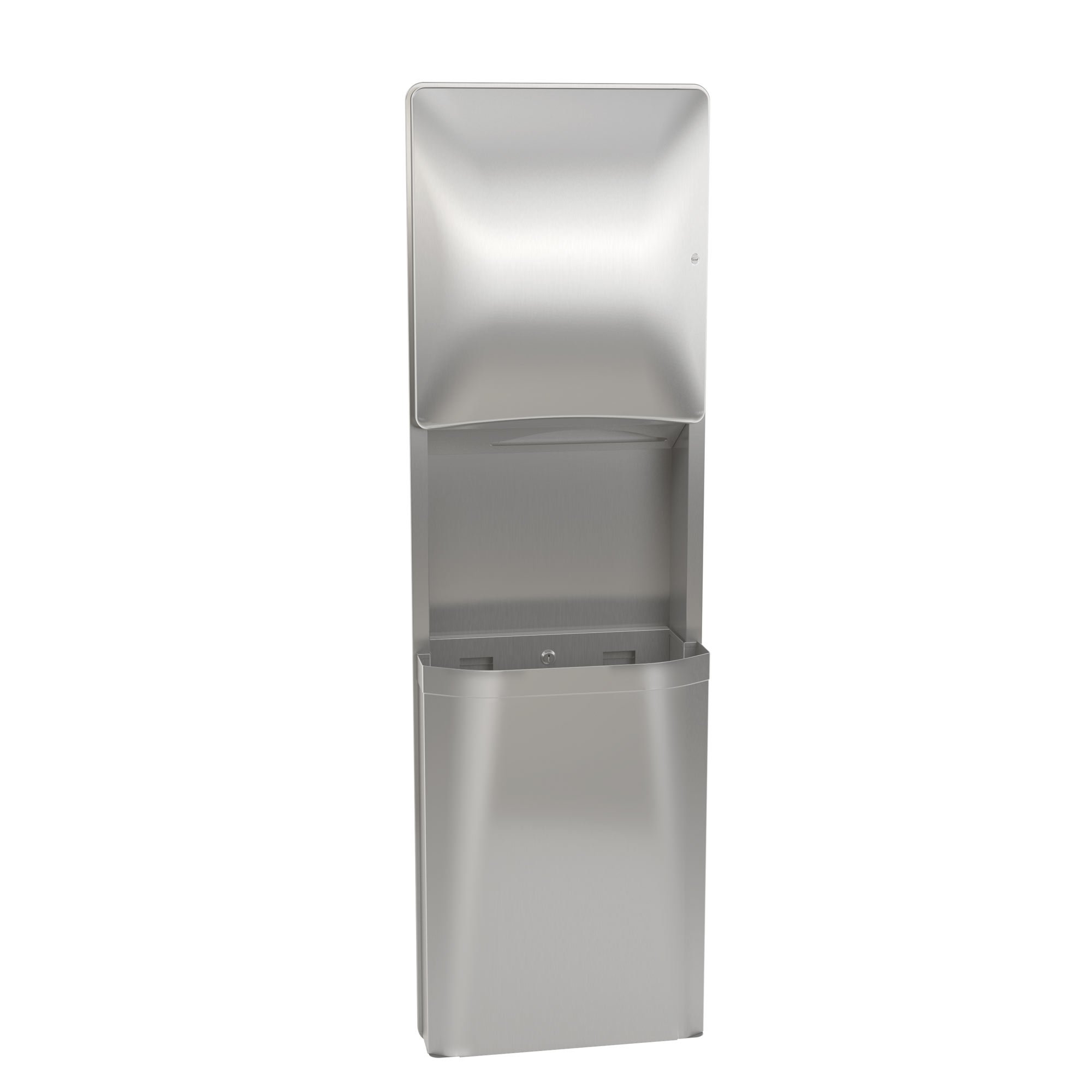 Bradley 2A25-36 Recessed Paper Towel Dispenser with Built-in Waste Receptacle - Stainless Steel Commercial Restroom Solution for Offices, Schools & Public Restrooms