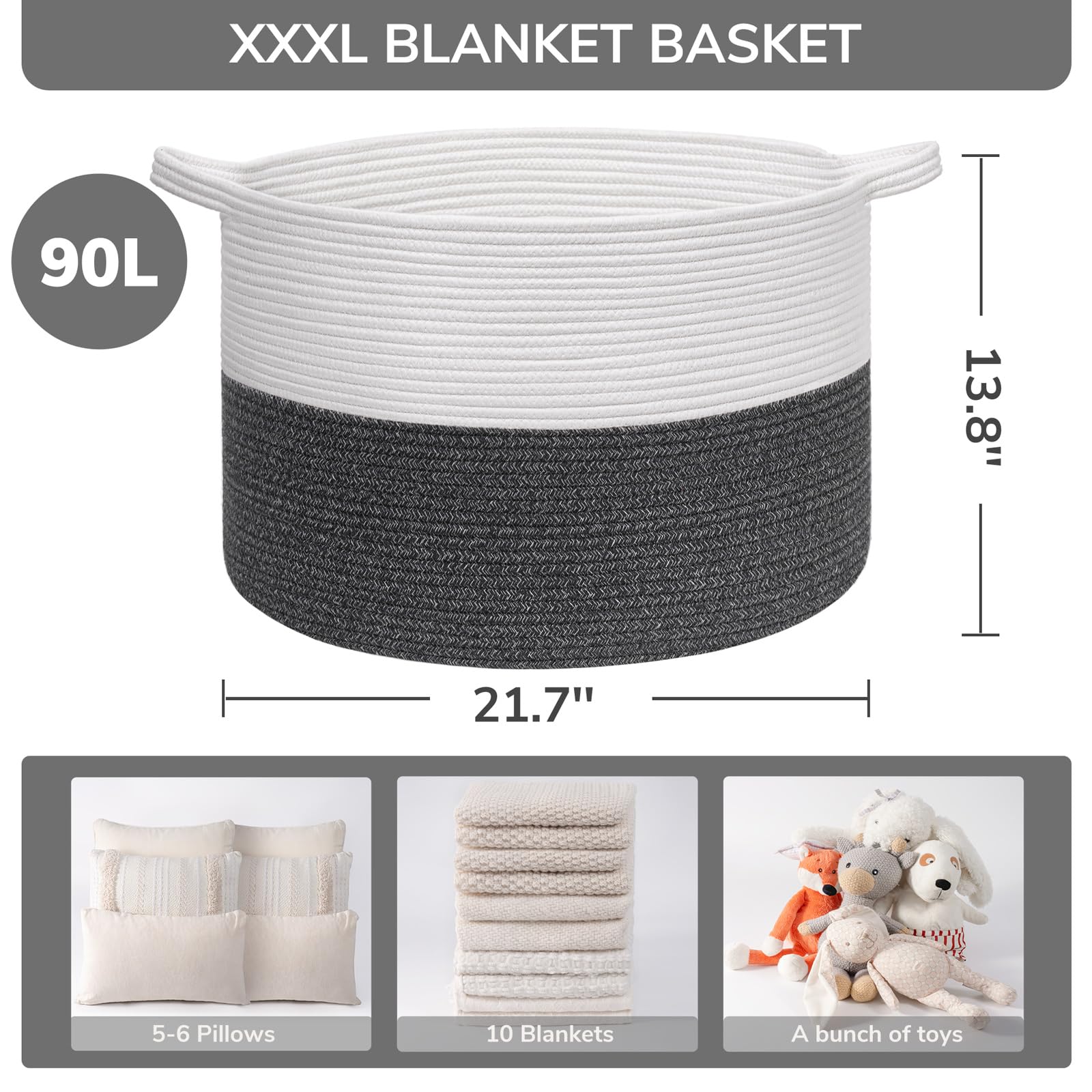 XXL Cotton Rope Basket 21.7