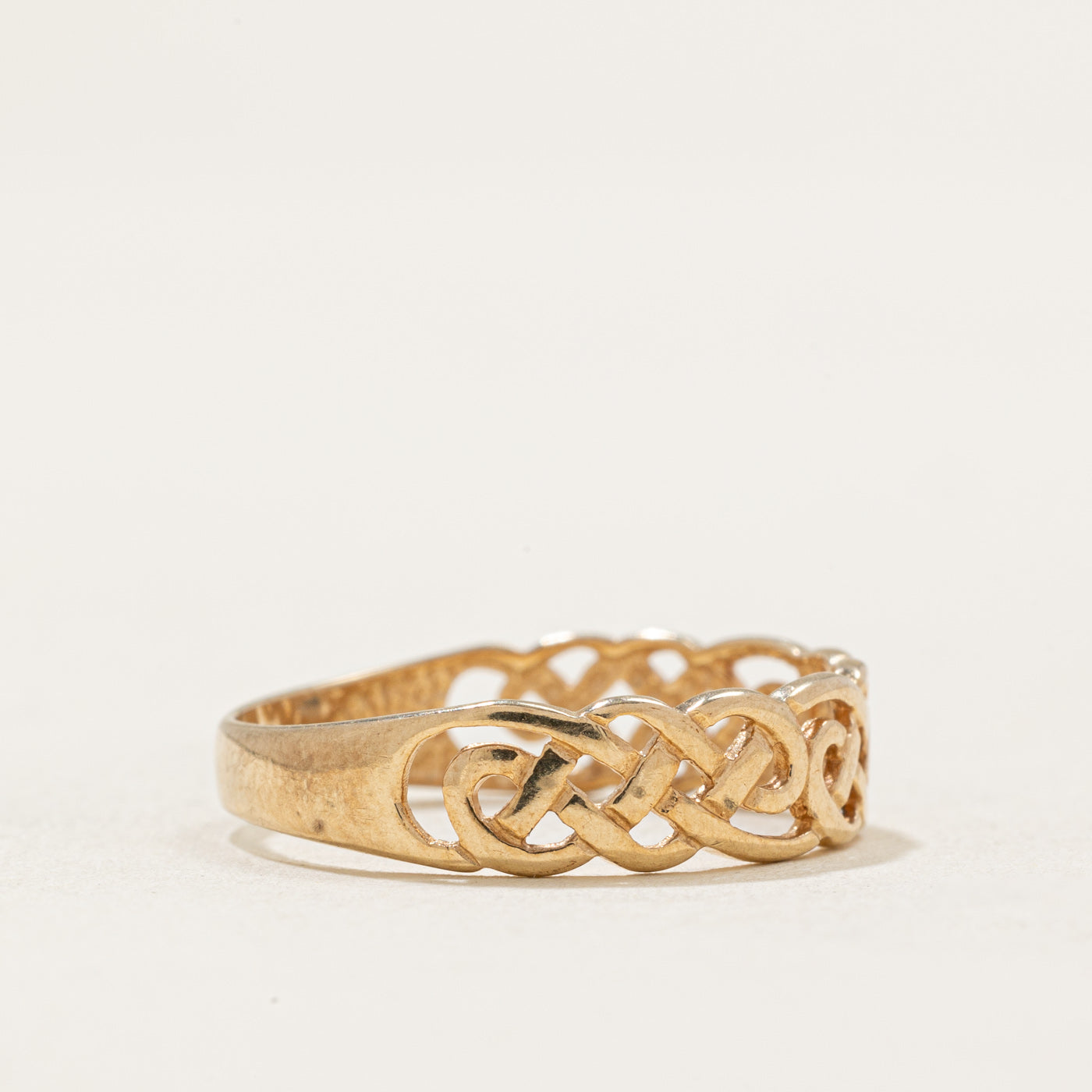 9K Yellow Gold Braided Wedding Band Ring for Women - Size 6.75 | Elegant Stackable Jewelry for Bridal, Anniversary & Everyday Wear