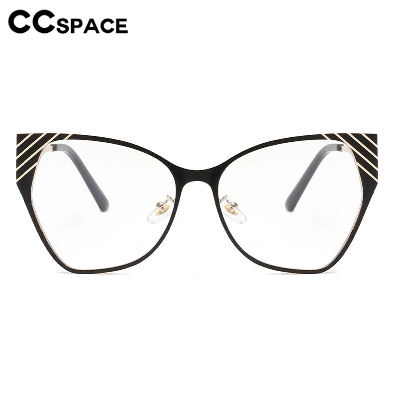 CCspace Women's Full Rim Square Butterfly Alloy Eyeglasses - Stylish Lightweight Metal Frame Glasses for Women, Perfect for Reading, Working & Fashion Accessories