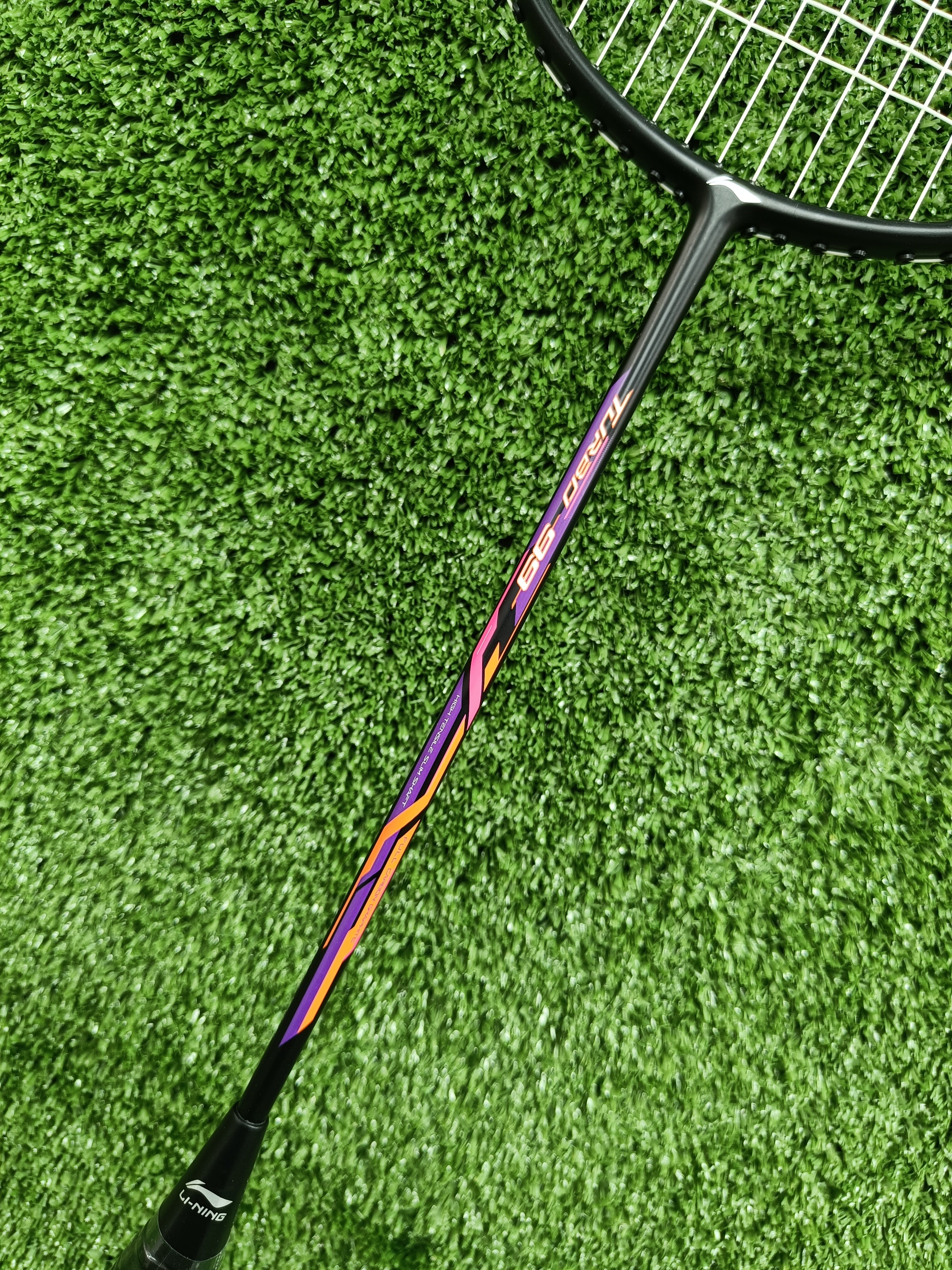 Li Ning Turbo 99 Professional Badminton Racket - Prestrung Carbon Fiber Shuttlecock Racket for Advanced Players | Perfect for Tournaments & Training Sessions
