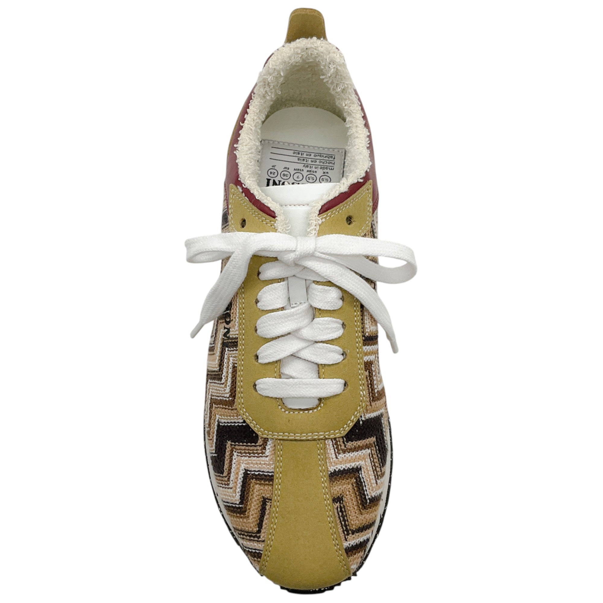 Missoni Beige & Bordeaux Multi Zigzag Sneakers - Stylish Casual Shoes for Women | Perfect for Walking, Travel & Everyday Wear