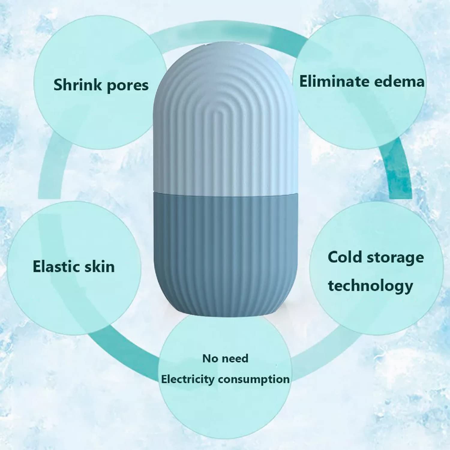 Reusable Facial Ice Roller for Skin Tightening & Pore Minimizing - Cooling Face Massager to Enhance Glow & Reduce Puffiness - Perfect for Morning Routine, Post-Workout Recovery & Skincare Treatment (Multi-Pack)