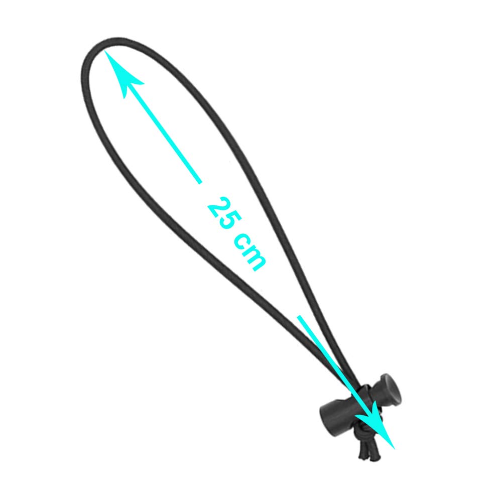 Foto&Tech Multipurpose Extra Thick Elastic Cable Tie and Organizer (10-Pack, 25CM, Black) - Adjustable Reusable Cord Straps for Home Office Computer TV Wires - Perfect for Cable Management and Tangle-Free Organization