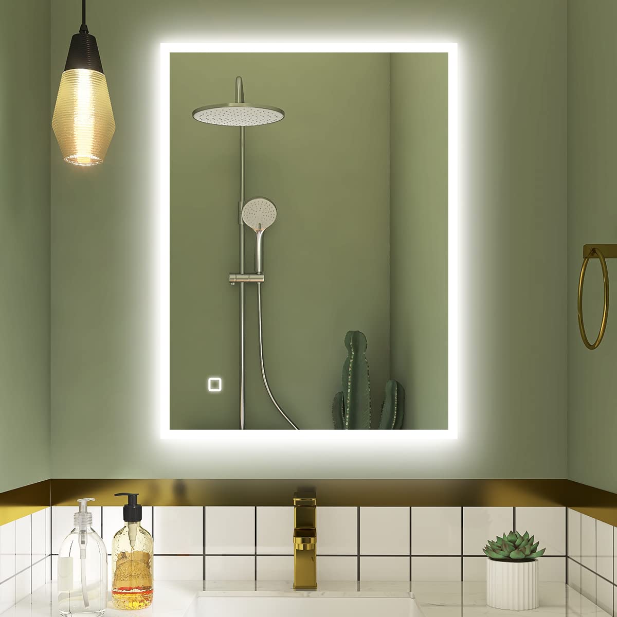 24x32 Inch LED Bathroom Mirror with Bluetooth Speaker, Anti-Fog, Touch Sensor & Dimmable CCT Lighting - Perfect for Vanity, Makeup, Shaving & Home Spa