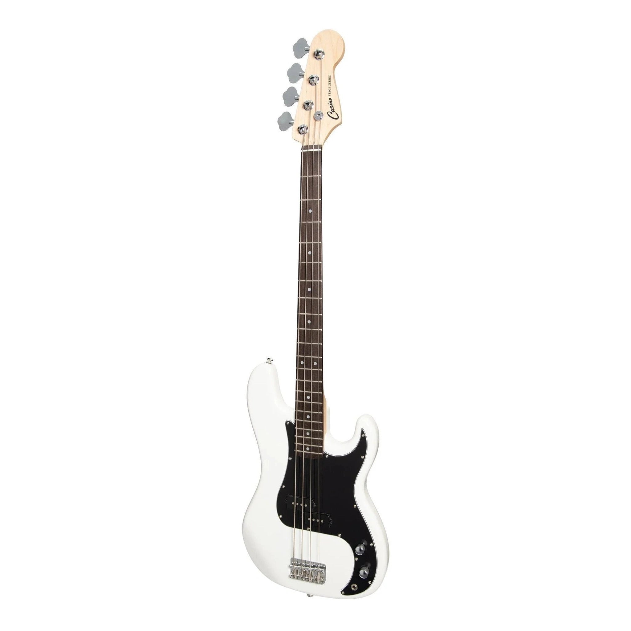 Casino P Style Electric Bass Guitar Pack with Amp - White | Perfect for Beginners, Live Performances & Home Practice