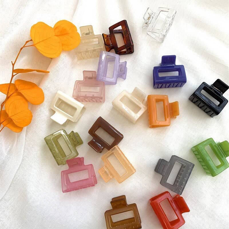 APPSAMBR 3-Piece Large Square Acetate Acrylic Korean Hair Claw Clips - Crab Claw Hair Clamps for Women & Girls | Perfect for Updos, Ponytails & Everyday Hairstyles