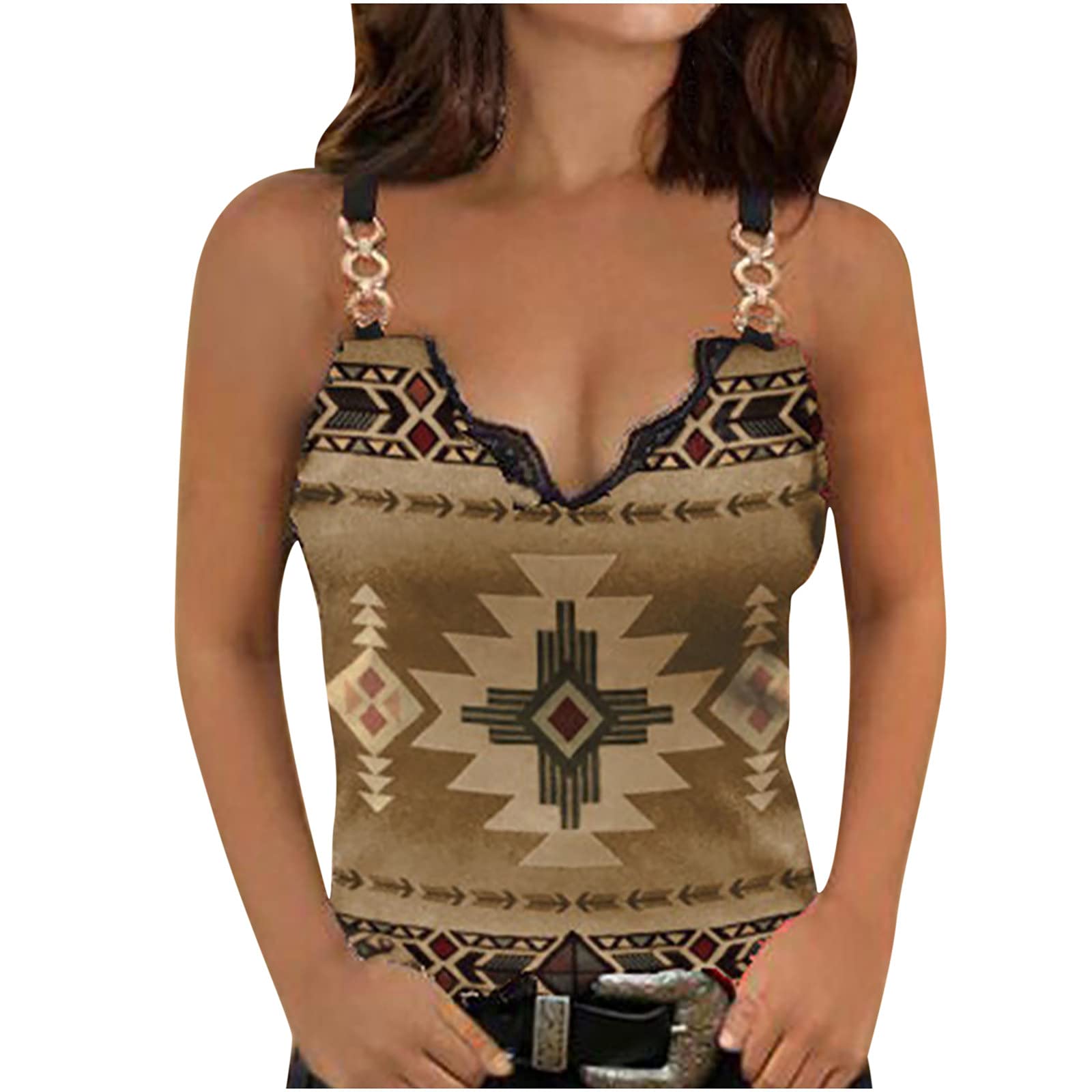 Women's Summer Lace Splicing Tank Tops - Butterfly Graphic Sleeveless Blouse & Cami Shirts | Casual Wear, Beach Outfits, Summer Fashion