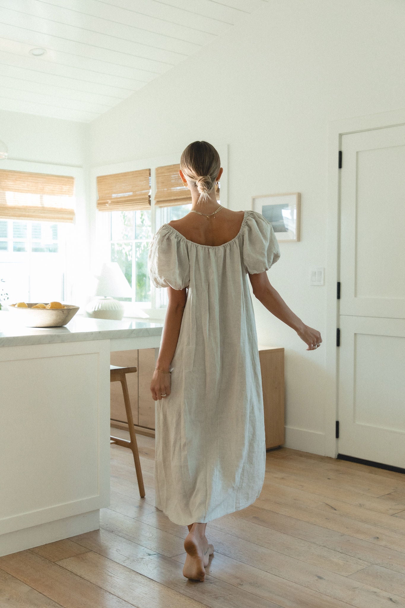 Stylish Cinque Sleeve Midi Linen Dress for Women | Summer Boho Chic Outfit | Perfect for Beach, Vacation & Casual Wear