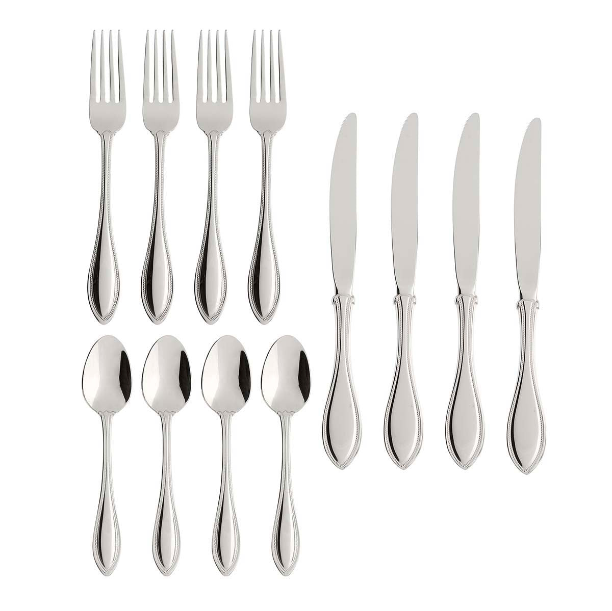 Premium American Harmony 12-Piece Stainless Steel Flatware Set - Elegant Dinnerware for Formal Dining, Wedding Gifts & Home Entertaining