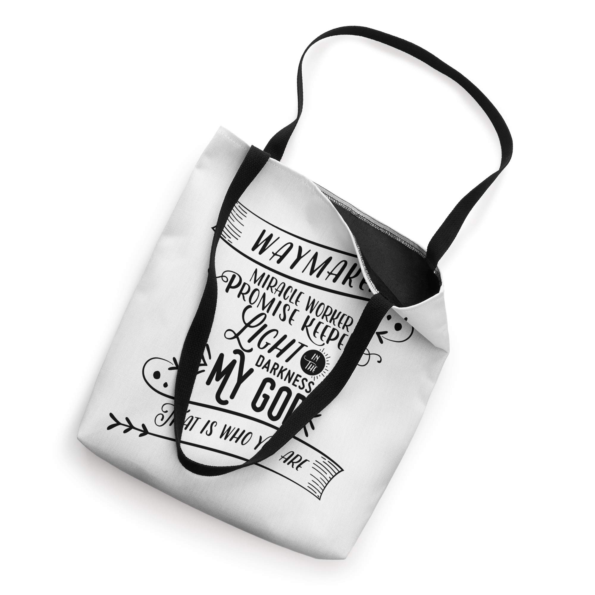 Waymaker - Inspirational Christian Tote Bag with Miracle Worker & Promise Keeper Design | Lightweight Canvas Shoulder Bag for Church, Bible Study & Daily Use