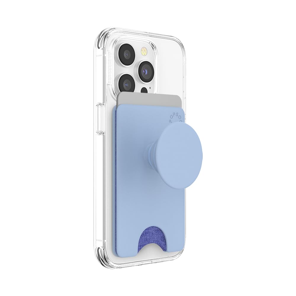 PopSockets Expanding Phone Grip & Wallet - Cornflower Blue | Secure Card Holder for iPhone & Android | Perfect for Travel, Commuting & Hands-Free Use
