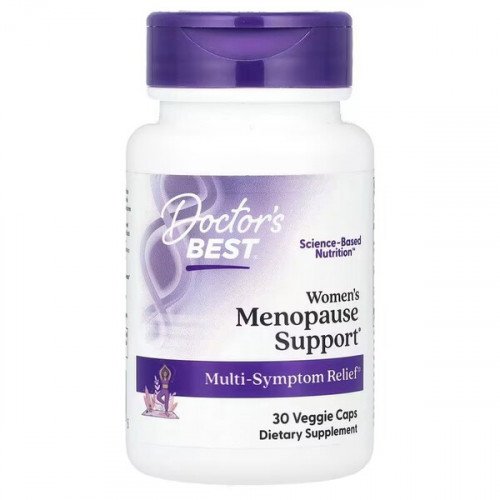 Doctor's Best Women's Menopause Support Supplement - 30 Vegetarian Capsules | Hormone Balance & Hot Flash Relief for Perimenopause & Postmenopause | Daily Wellness Support