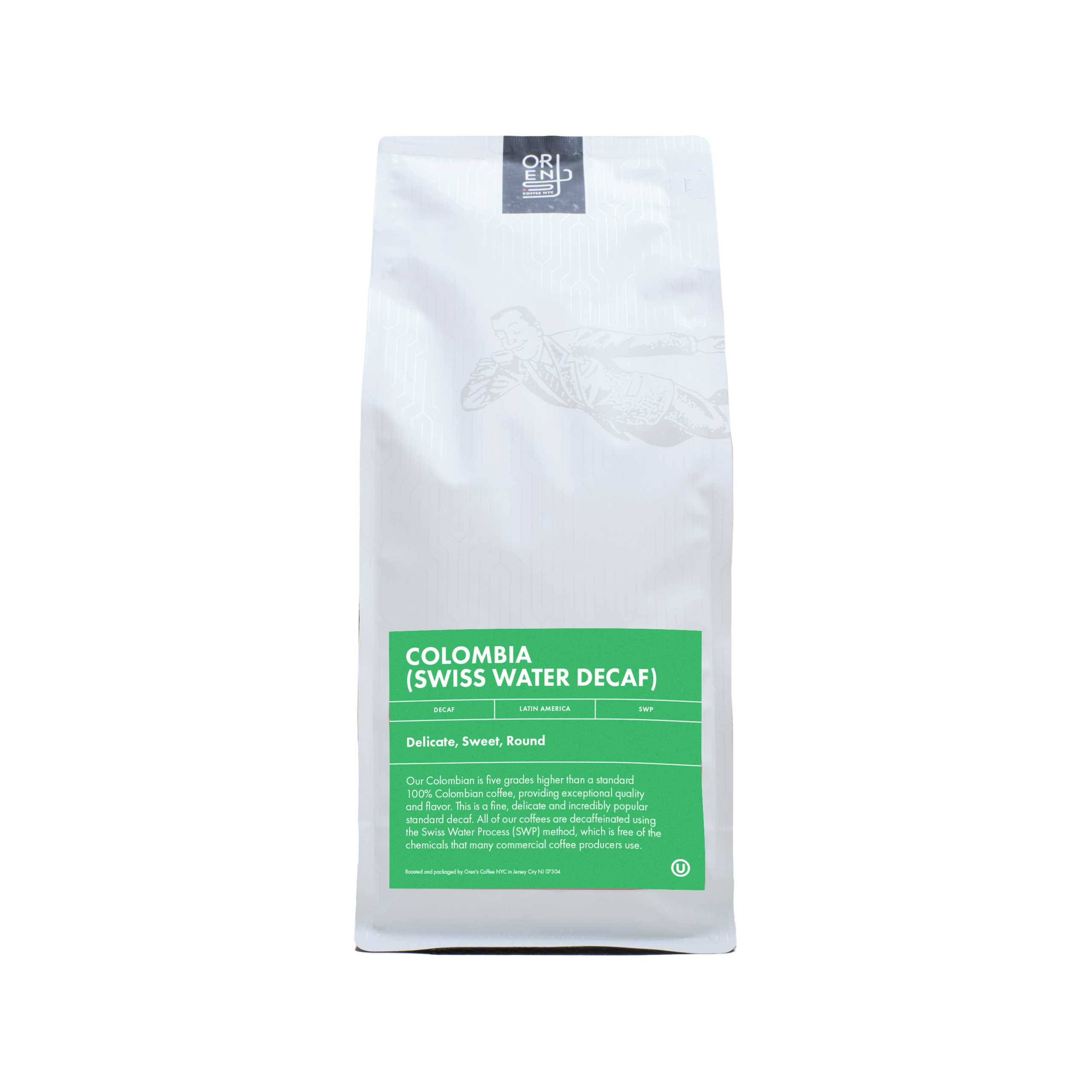 Organic Swiss Water Process Decaf Colombian Coffee Beans - Medium Roast, 12oz Bag | Rich & Smooth Flavor for Home Brewing, Office & Gifting