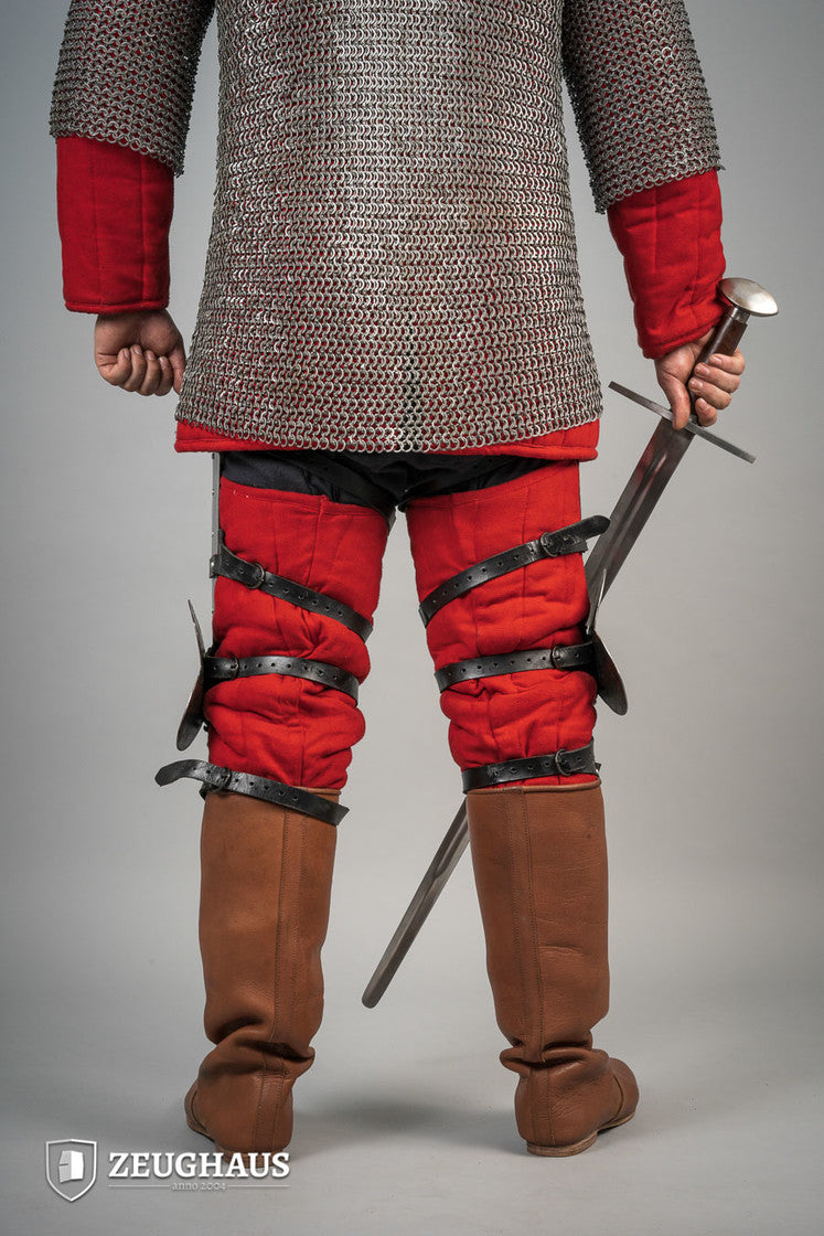 14th Century Leg Armor - 1.6mm Polished Steel Medieval Knight Armor for LARP, Cosplay & Historical Reenactment