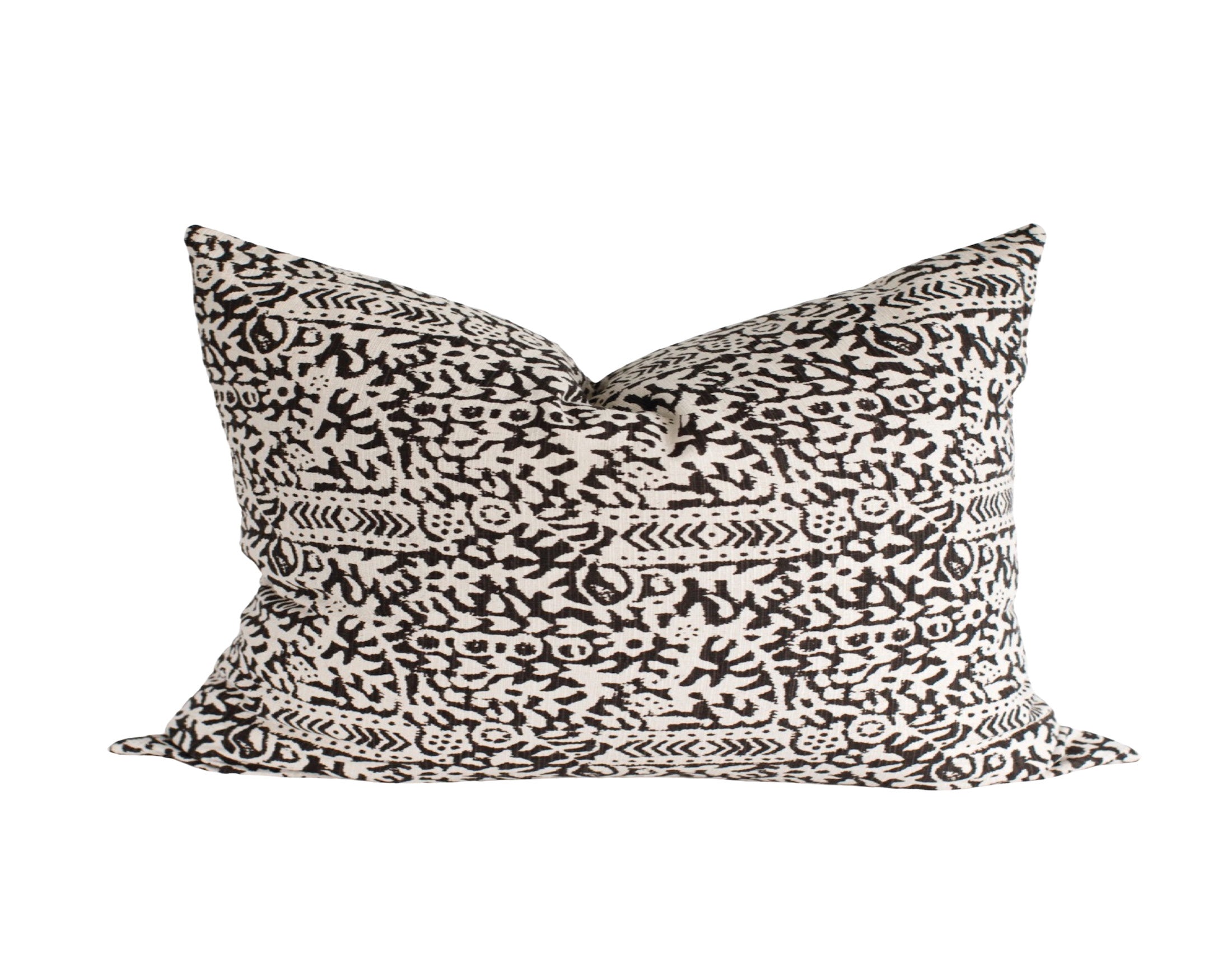 Black Block Print Pillow Cover - Stylish and Unique Home Decor for Living Room, Bedroom, or Sofa