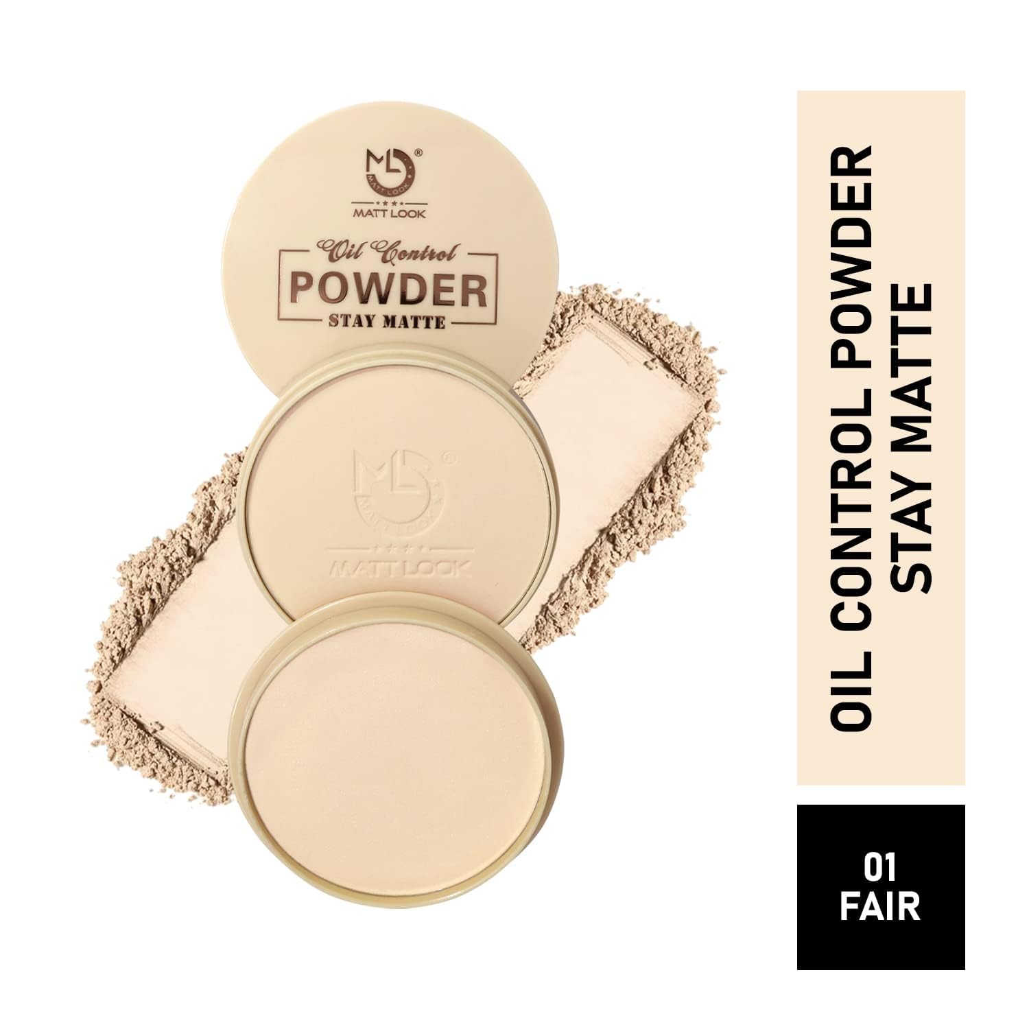 MATT LOOK CC Oil Control Pressed Powder - Long Lasting Matte Finish Makeup for All Skin Types | Moisturizing, Shine Control & Smooth Complexion | Sets Makeup Without Flaws | Perfect for Daily Wear, Office & Special Occasions (20g, Fair)