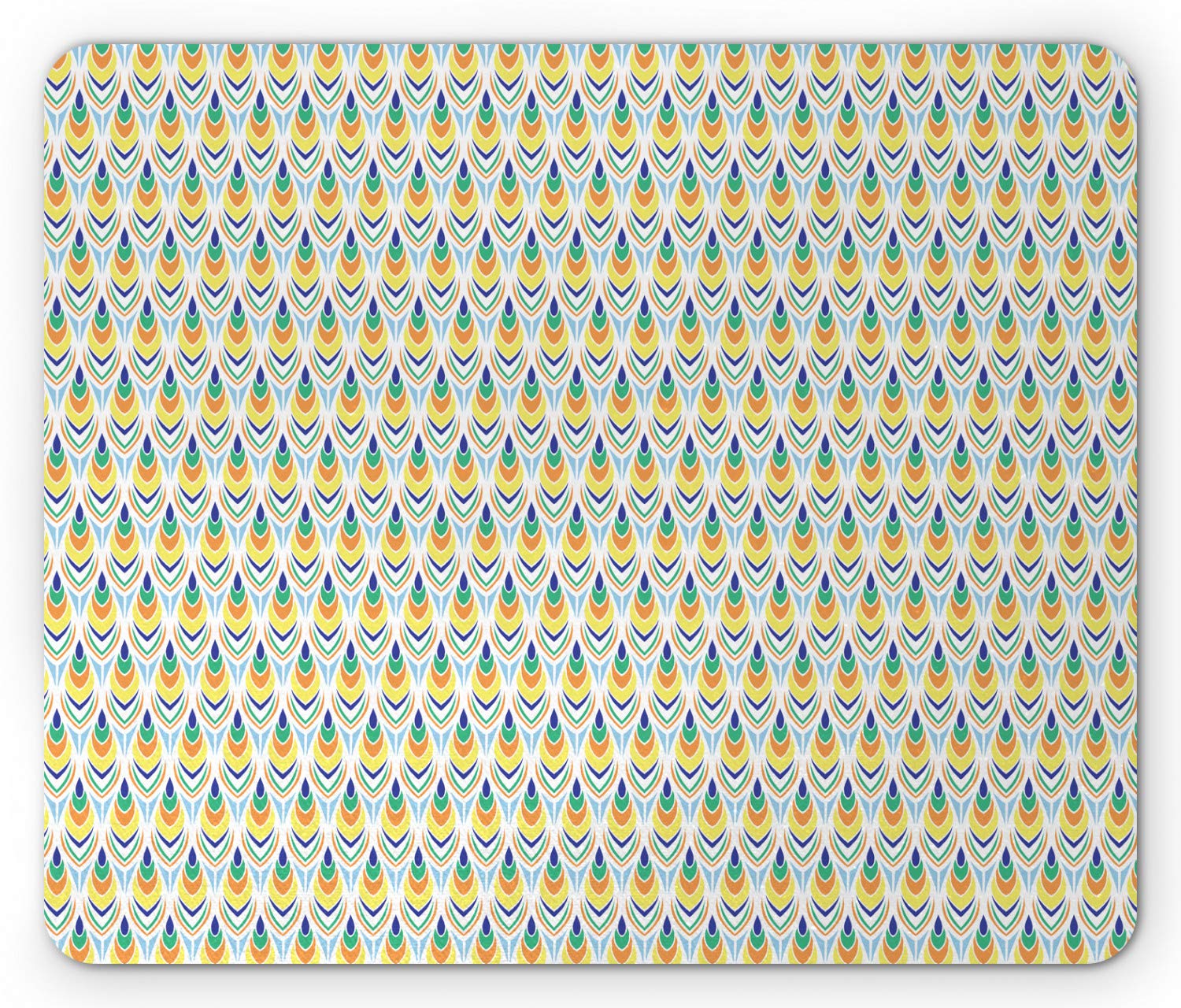 Ambesonne Colorful Mouse Pad - Summer Ethnic Tribal Feathers Boho Style Non-Slip Rubber Mousepad, Standard Size Rectangle Computer Desk Accessory for Office, Gaming & Home Use