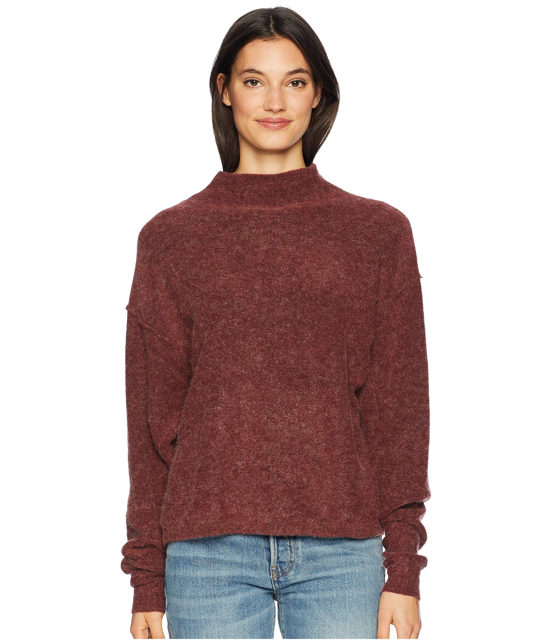 Free People Break Away Pullover Sweatshirt - Women's Dark Pink Pullover Hoodie (Size Small, Fits Women's 4-6) | Cozy Casual Wear for Lounge, Travel & Everyday Outfits