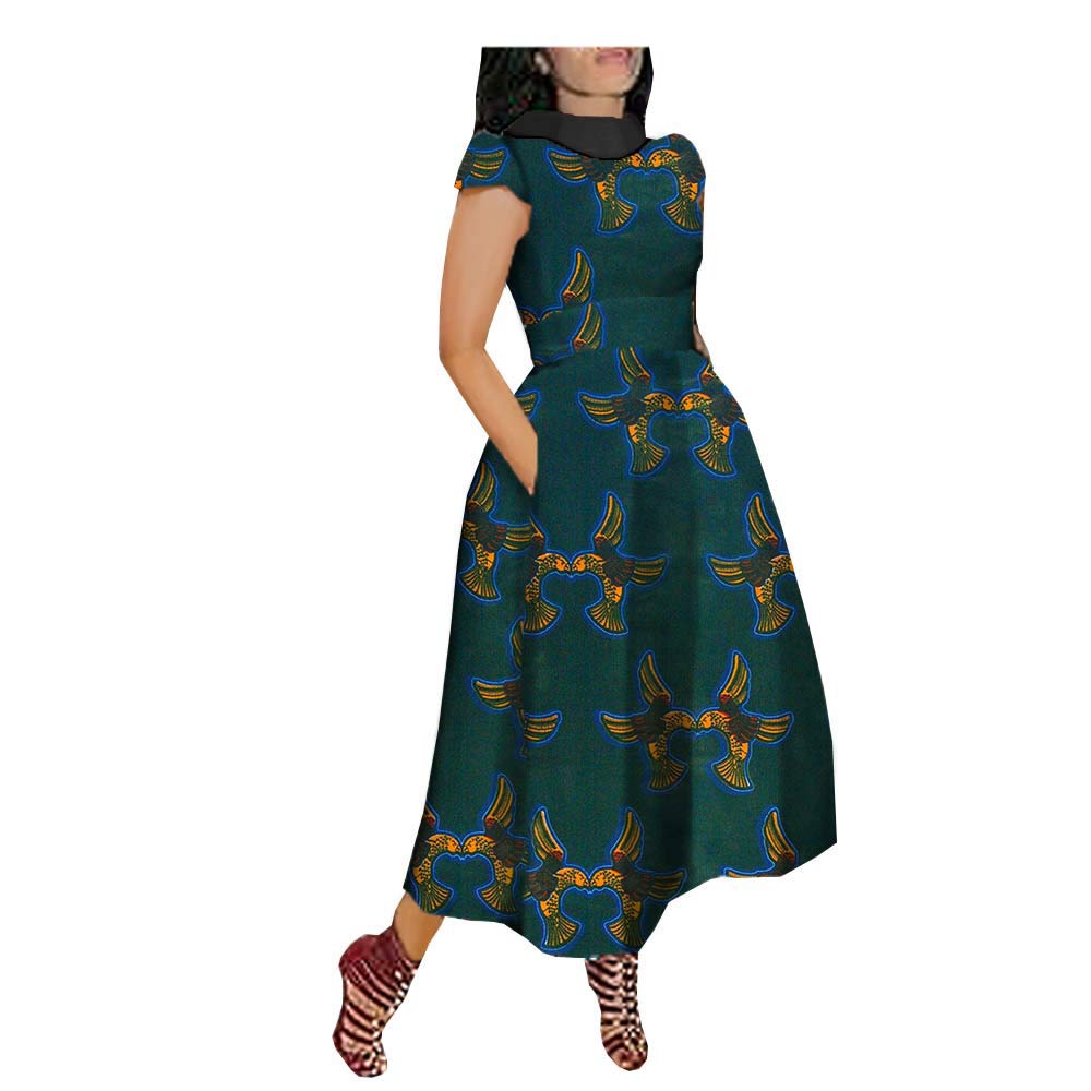 African Print Dresses for Women Plus Size - Floral Short Sleeve Casual Midi Dashiki Dress for Party, Vacation & Summer Outfits | Breathable & Comfortable