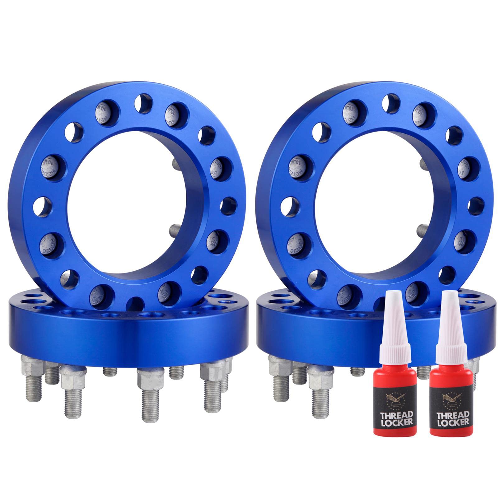 8x180 Forged Wheel Spacers 4-Piece Set - 1.5 Inch Thickness (126.15mm Hub) - M14X1.5 Studs - Compatible with Chevy GMC 8 Lug Trucks (2011-2022 Silverado 2500/3500 HD, Sierra 2500/3500 HD) - Heavy Duty Off-Road & Towing Upgrade