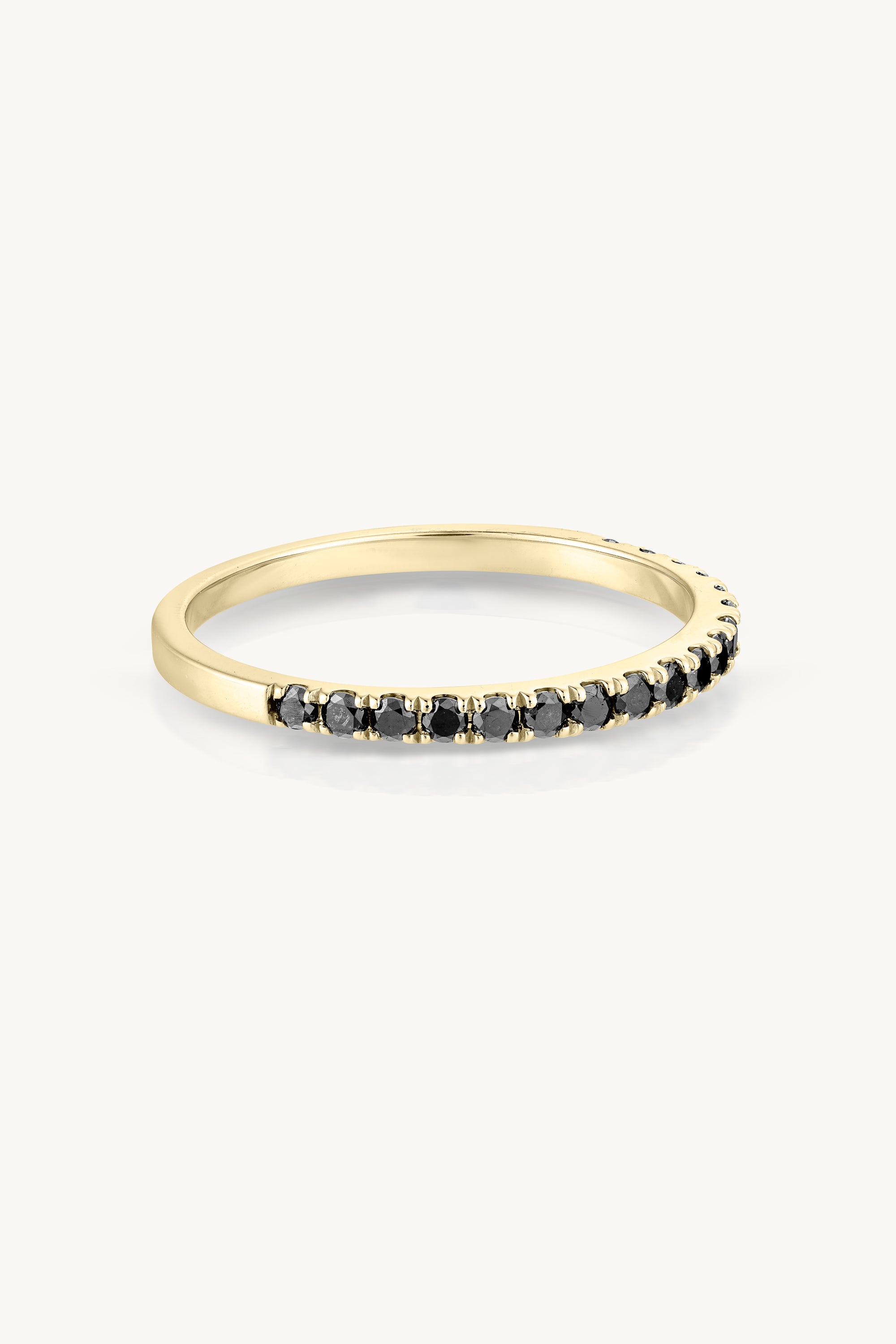 9K Yellow Gold Black Diamond Wedding Band Ring for Men & Women - Elegant & Durable for Engagement, Anniversary & Special Occasions
