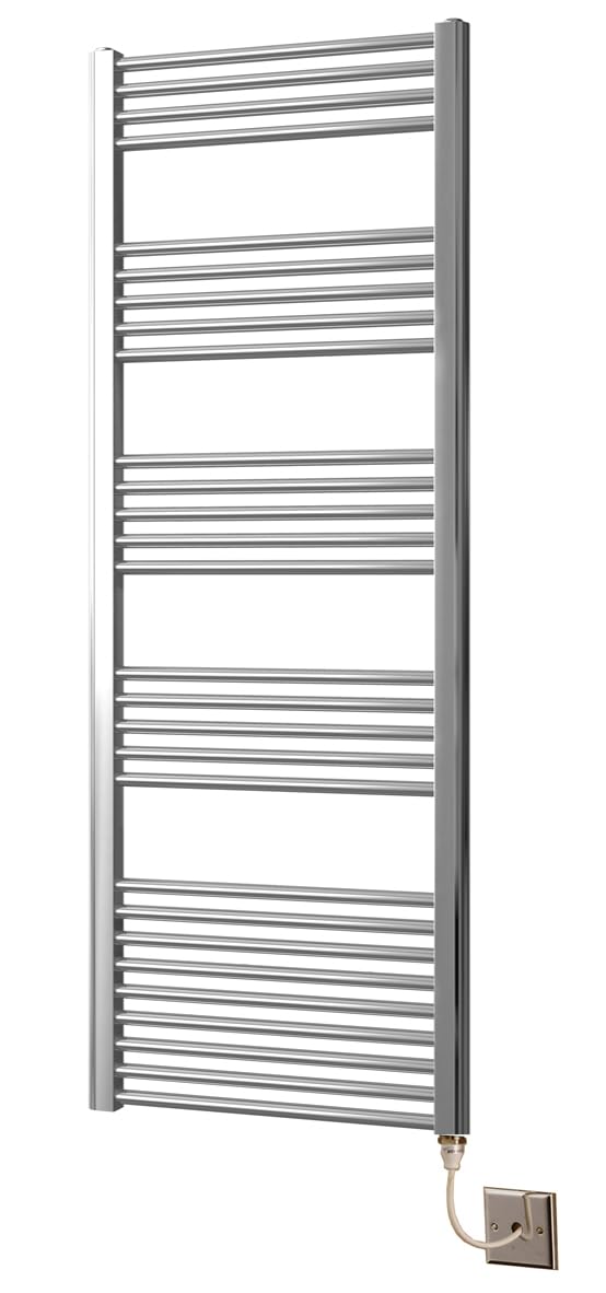 Energy Efficient Chrome Electric Heated Towel Rail - 400mm x 1600mm | Bathroom Warm Towel Warmer for Spa, Hotel & Home Use