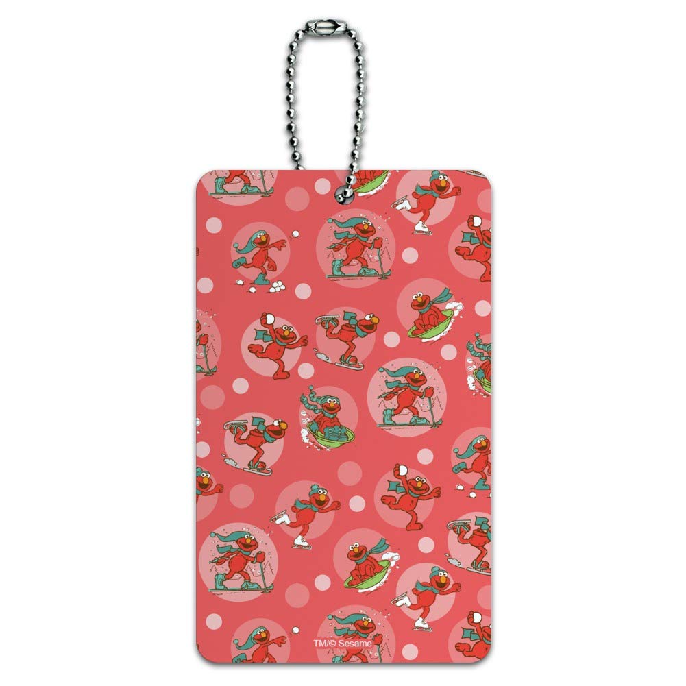 Sesame Street Holiday Elmo Pattern Luggage Tag - Cute Carry-On ID Tag for Kids Suitcases, Backpacks & Travel Bags - Perfect for Airports, Vacations & School Trips