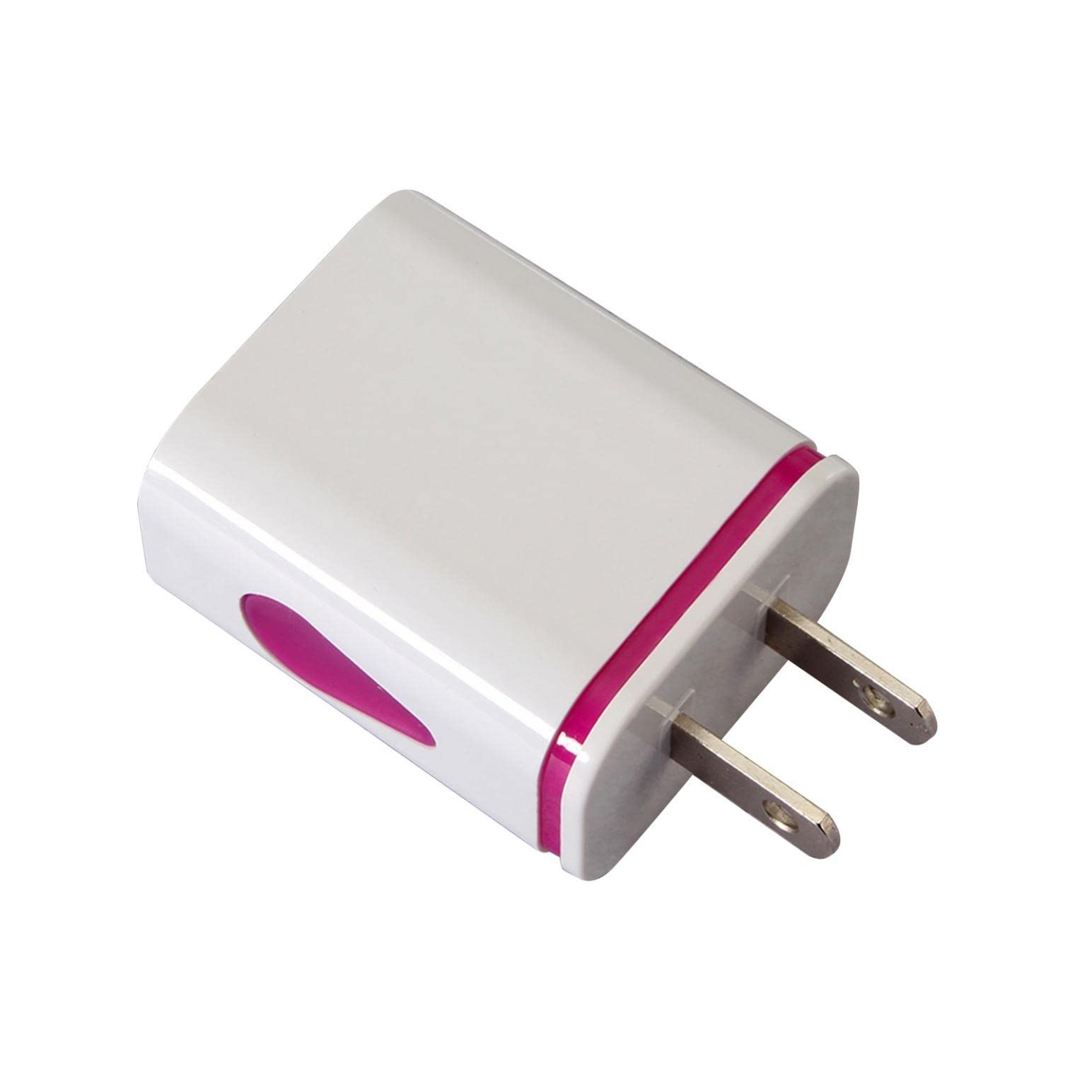 2-Port USB Charger Cube for iPhone/Android - Fast Charging Block with LED Light for Home/Office/Travel