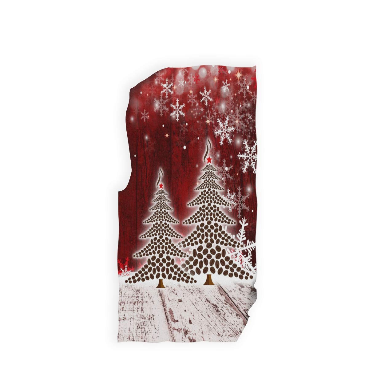 Snowflake Christmas Tree Hand Towels Set - 16x30 Inch Retro Red Wooden Bathroom Towels for Holiday Decor - Merry Xmas Gifts for Home, Kitchen & Bath Decorations