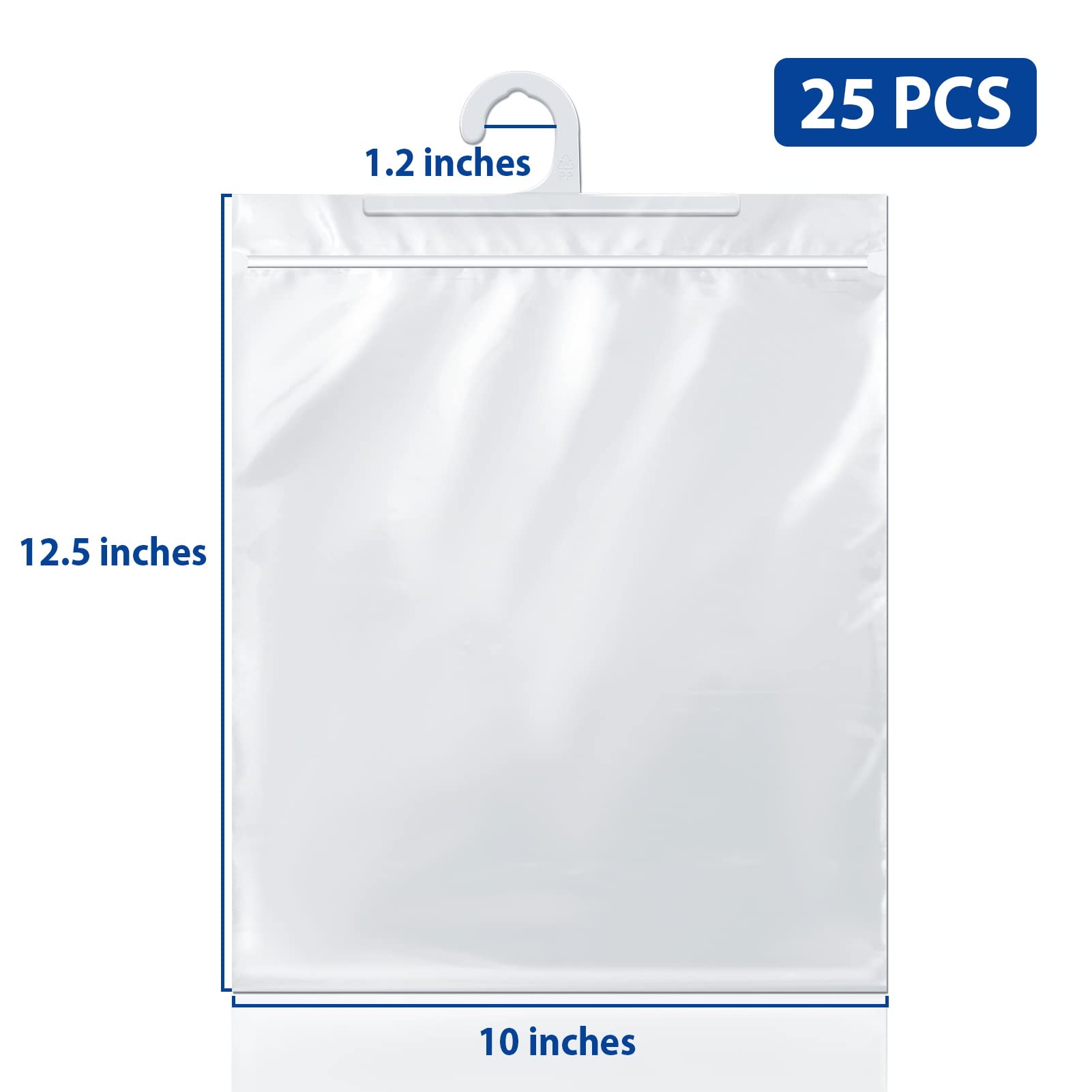 24 Pack Clear Plastic Hanging Storage Bags with Large Hooks - 10 x 12.5 Inch Organizer Pouches for Classroom, Library, Pharmacy & Retail Use - Perfect for School Supplies, Books & Medicine Storage