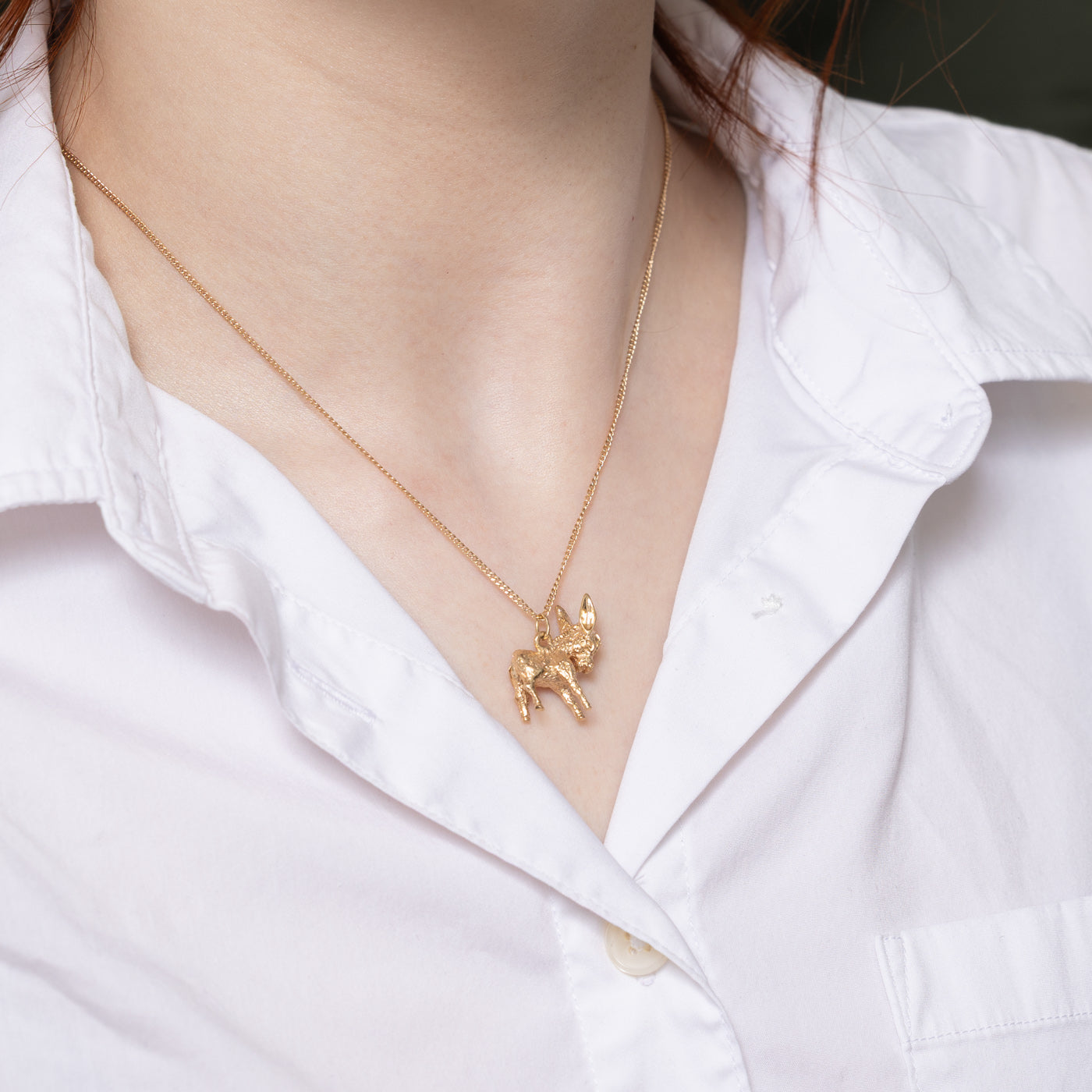14K Yellow Gold Donkey Charm Pendant - Elegant Animal Jewelry for Necklace - Perfect Gift for Animal Lovers & Zodiac Signs - Ideal for Birthdays, Anniversaries & Everyday Wear