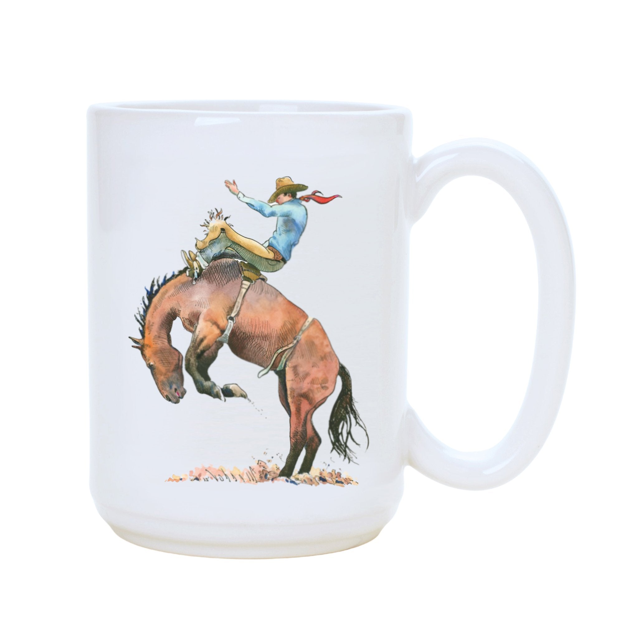 Bareback Riding Rodeo Mug - 15 oz Insulated Coffee Cup for Cowboy & Western Enthusiasts - Perfect for Camping, Rodeos & Ranch Life